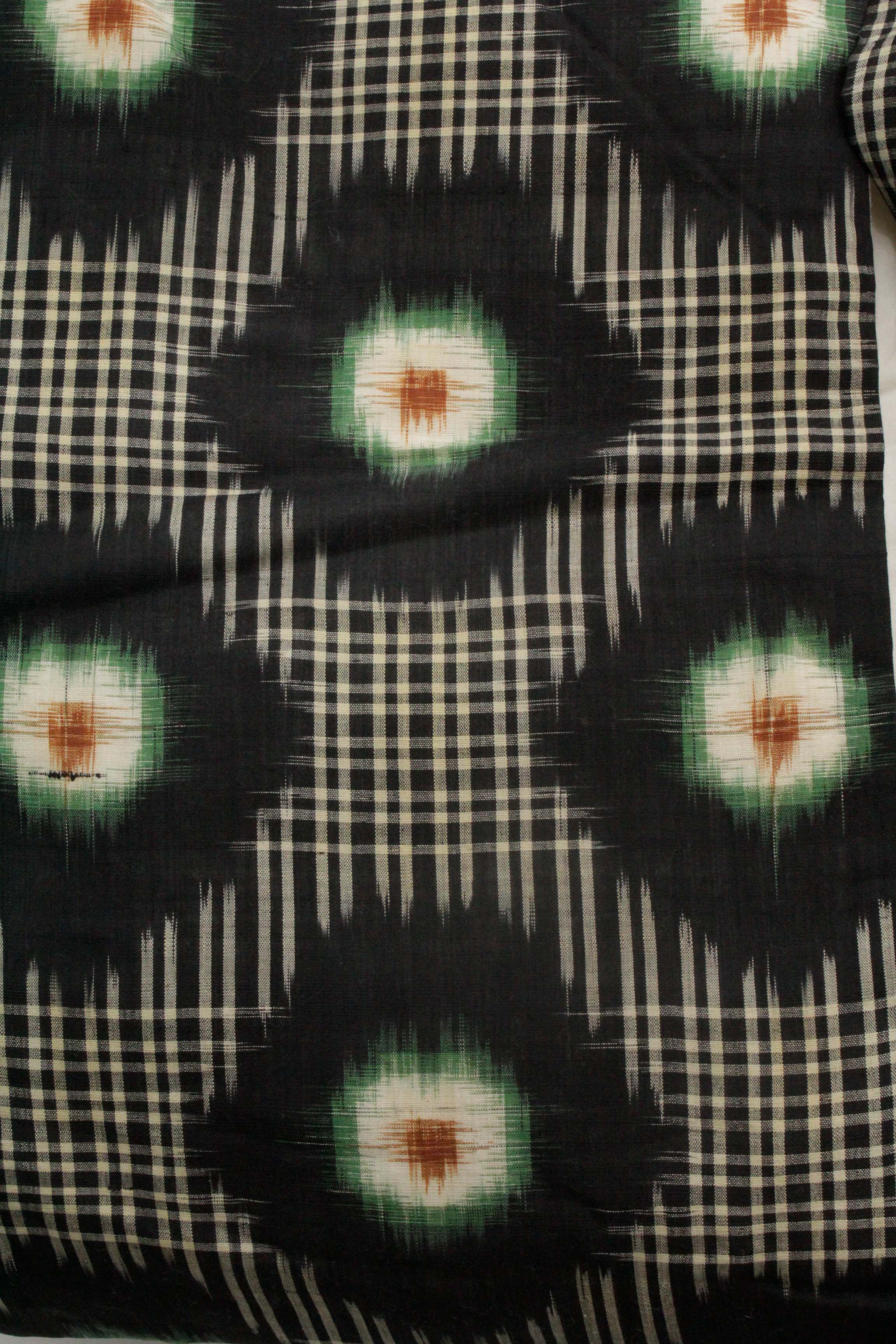 Child's Circa 1890 Antique Handwoven Ikat Silk Winter Furisode Kimono