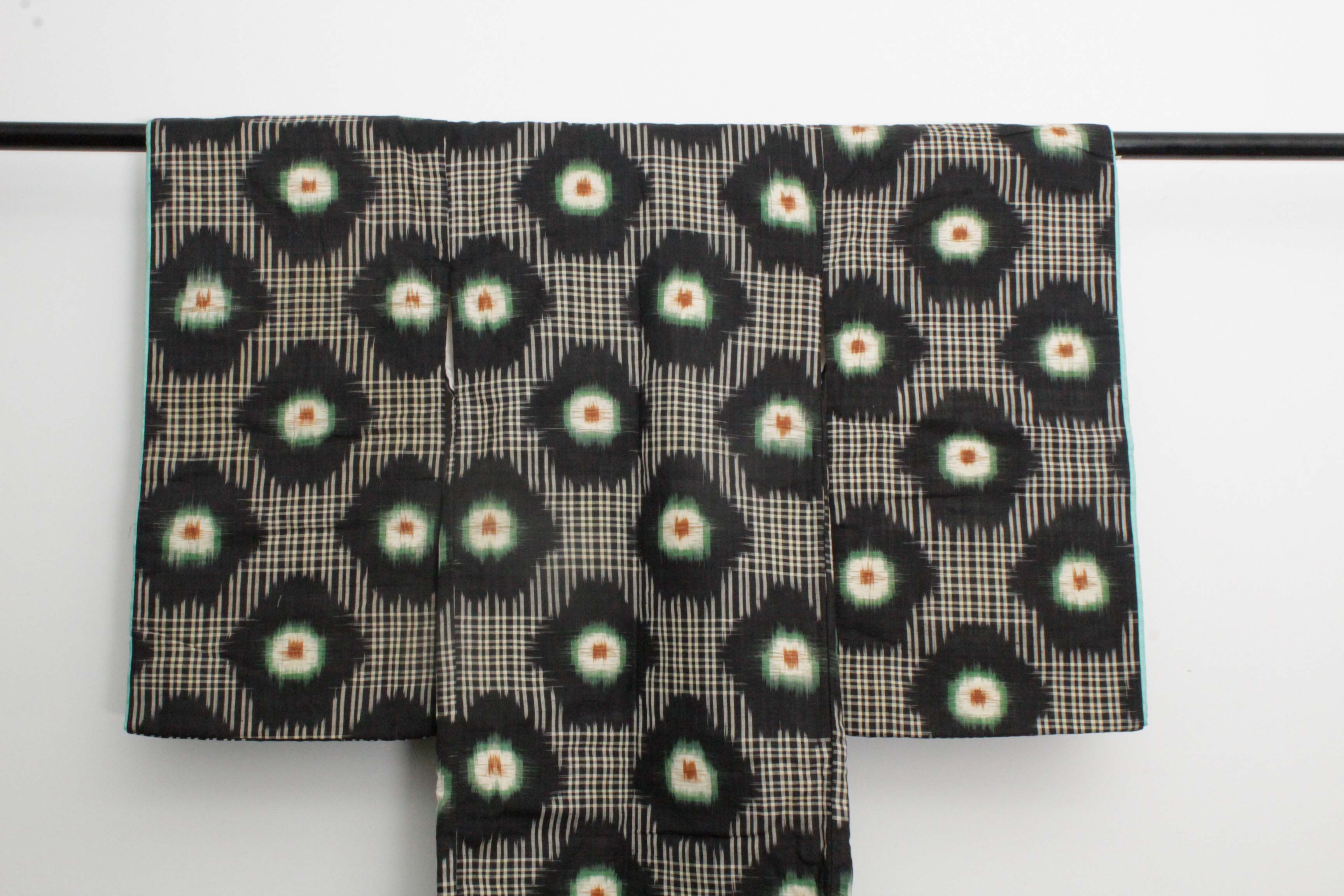 Child's Circa 1890 Antique Handwoven Ikat Silk Winter Furisode Kimono