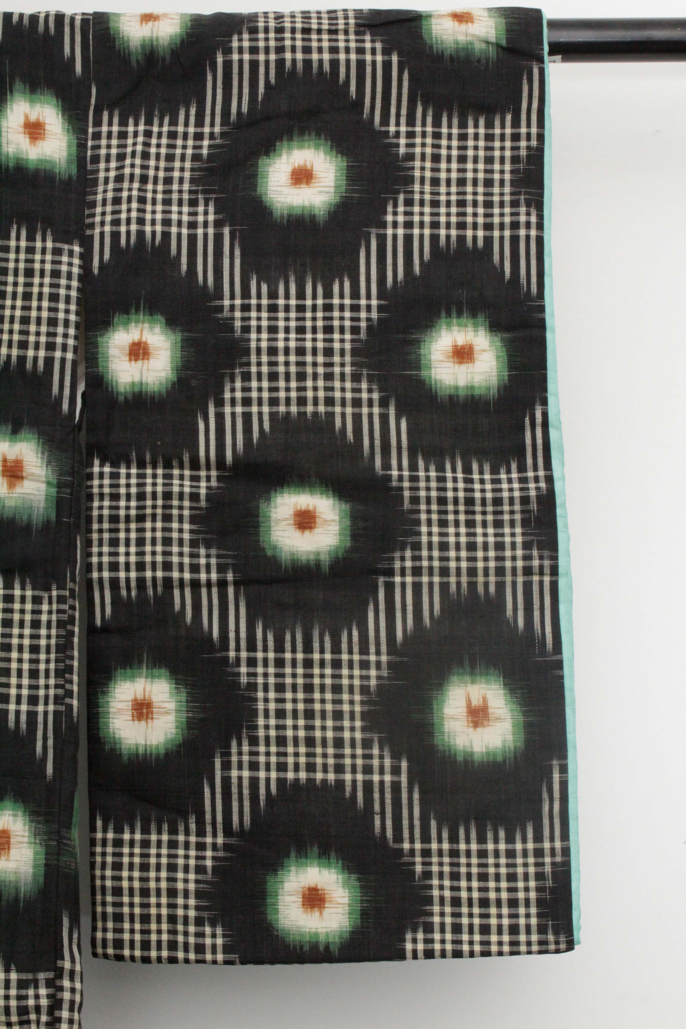 Child's Circa 1890 Antique Handwoven Ikat Silk Winter Furisode Kimono