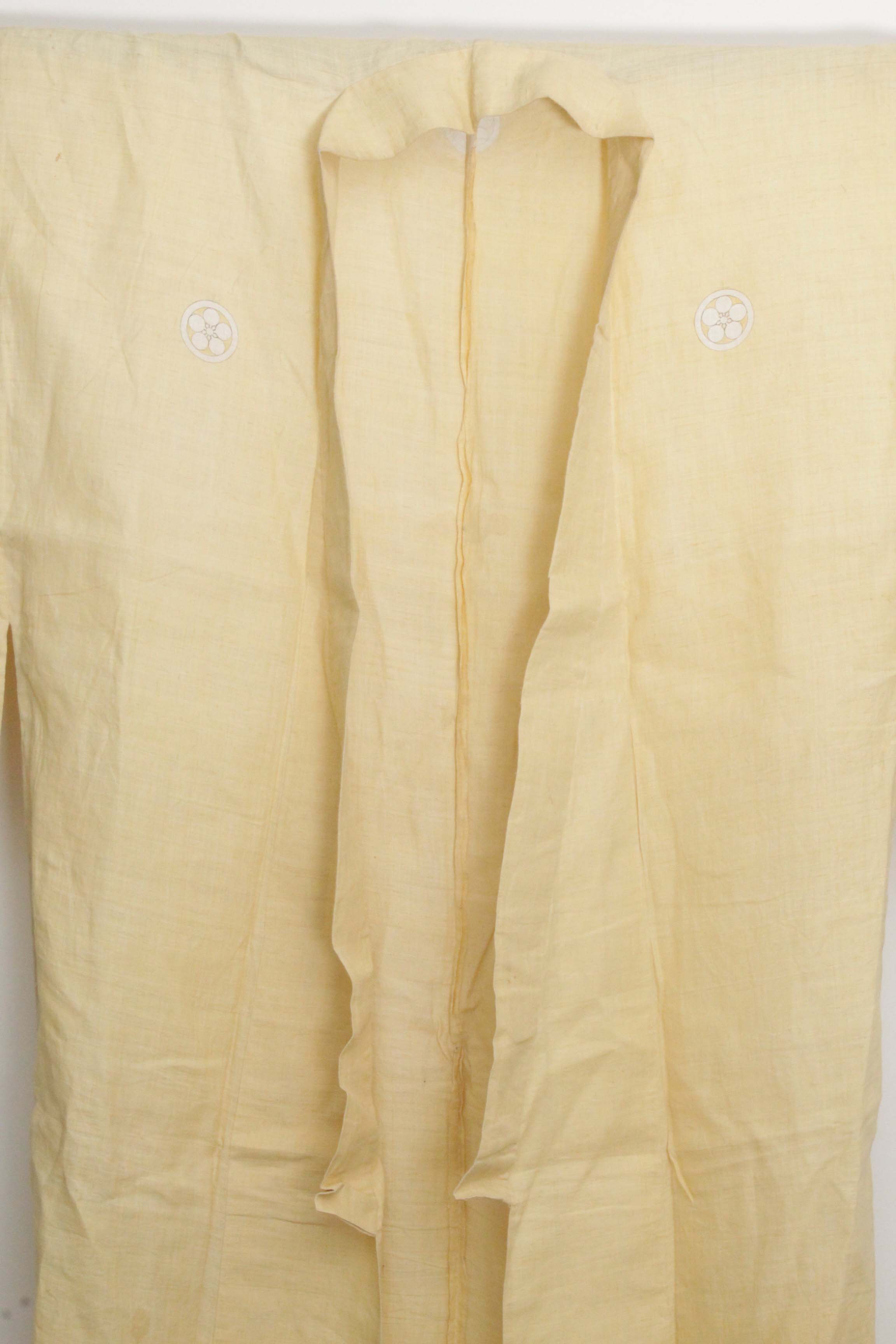 Men's Circa 1880 Antique Handwoven Hemp Crested Summer Kimono