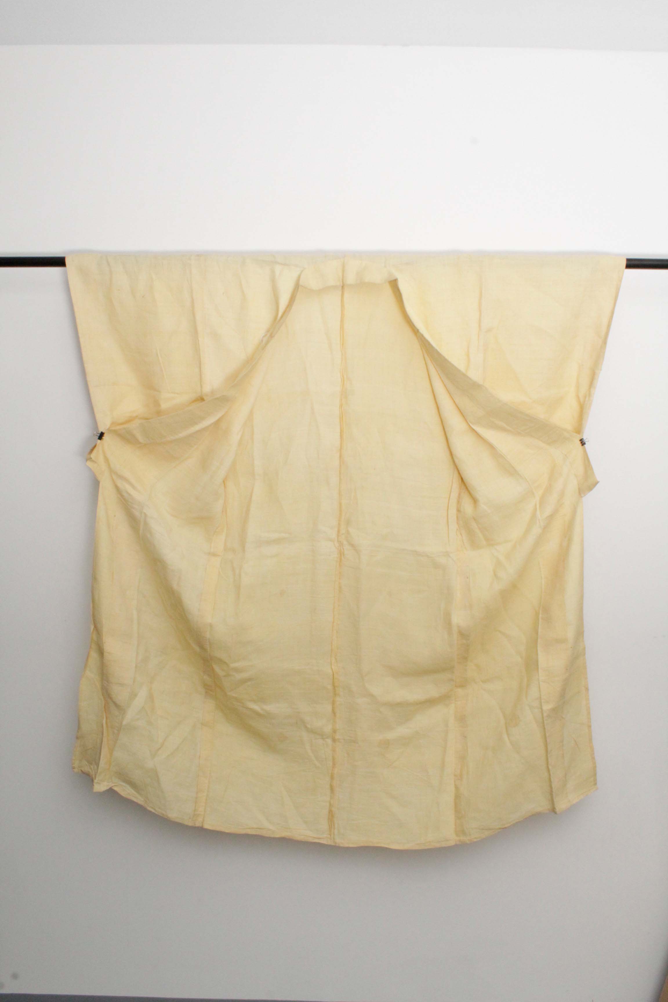 Men's Circa 1880 Antique Handwoven Hemp Crested Summer Kimono