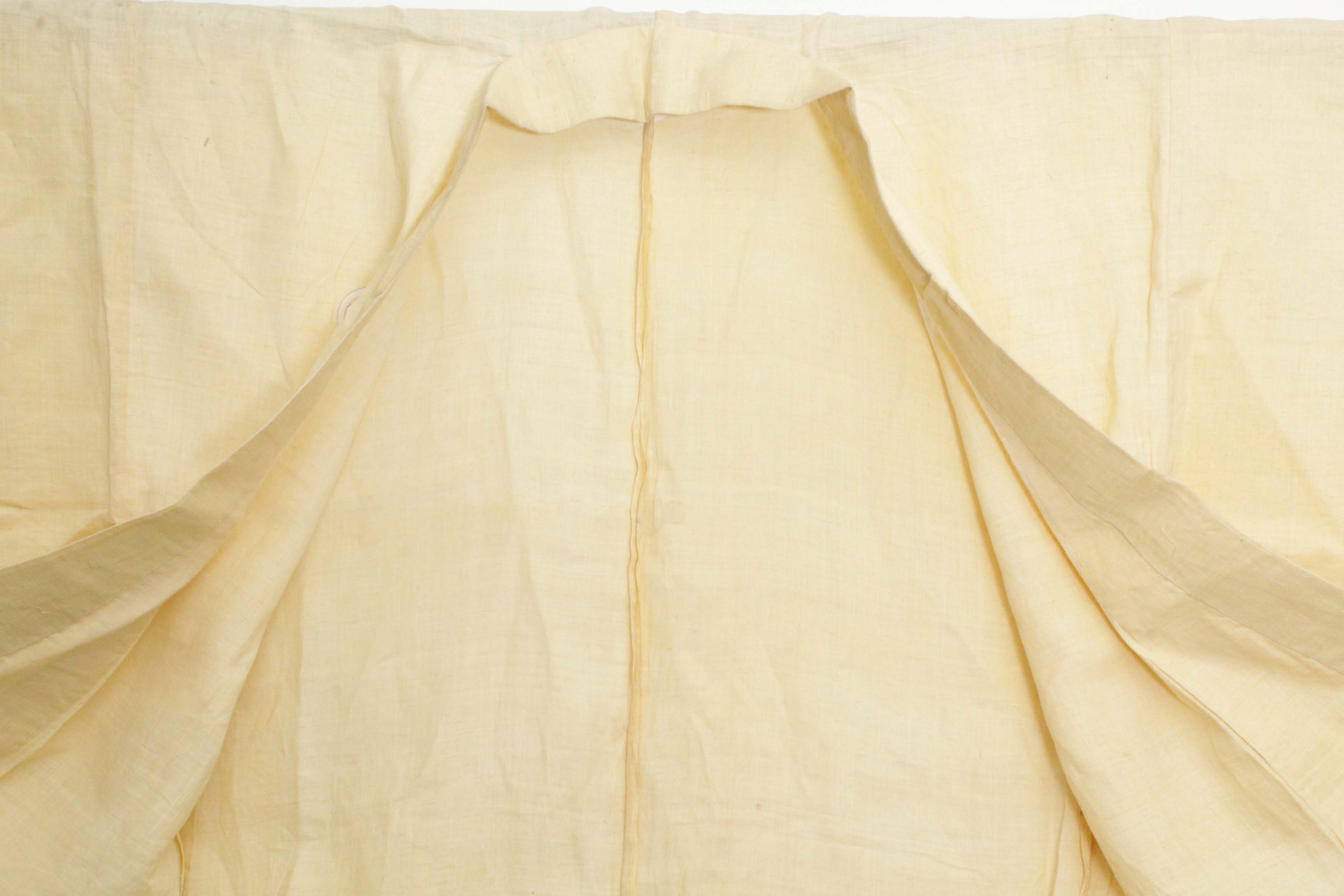 Men's Circa 1880 Antique Handwoven Hemp Crested Summer Kimono