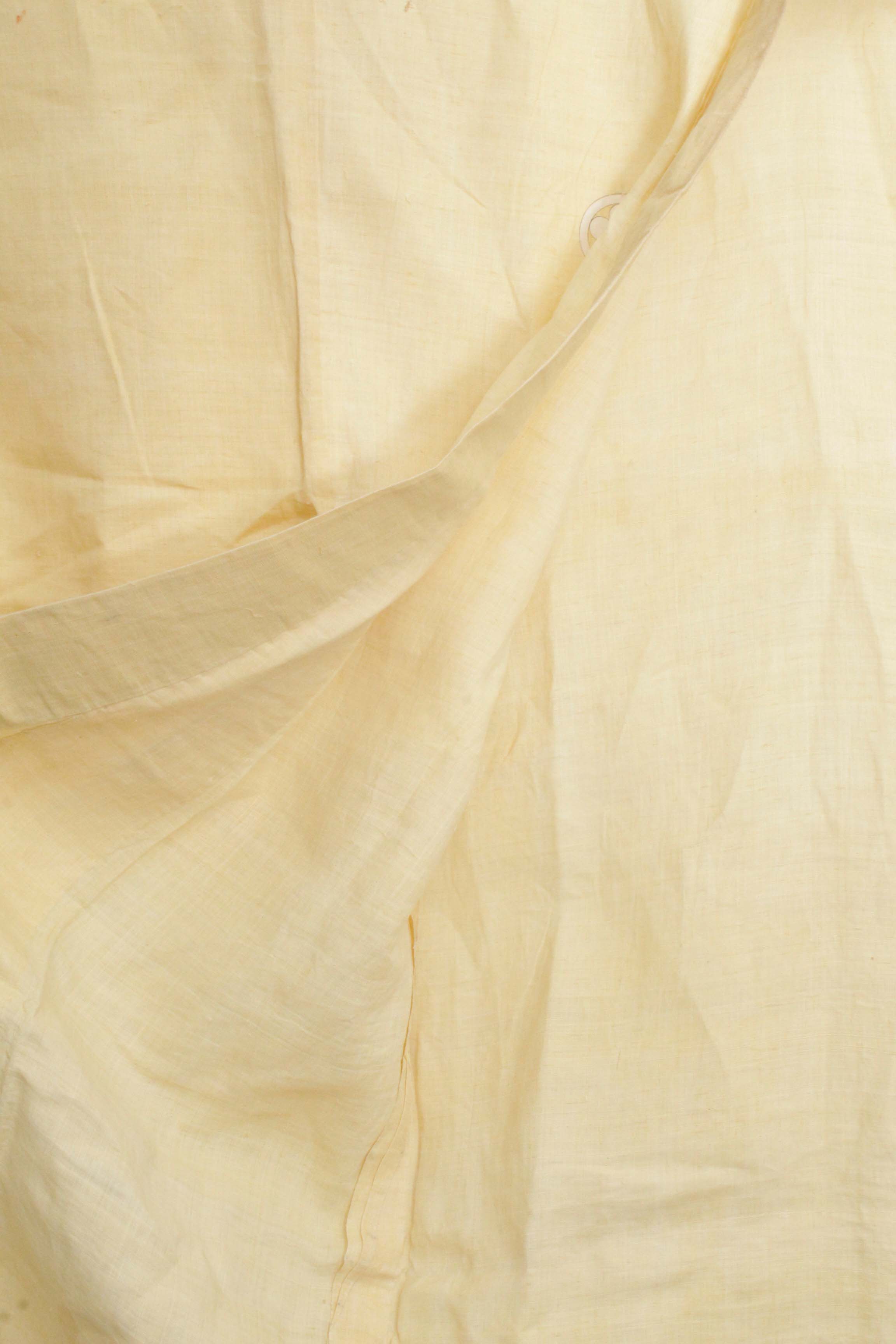 Men's Circa 1880 Antique Handwoven Hemp Crested Summer Kimono