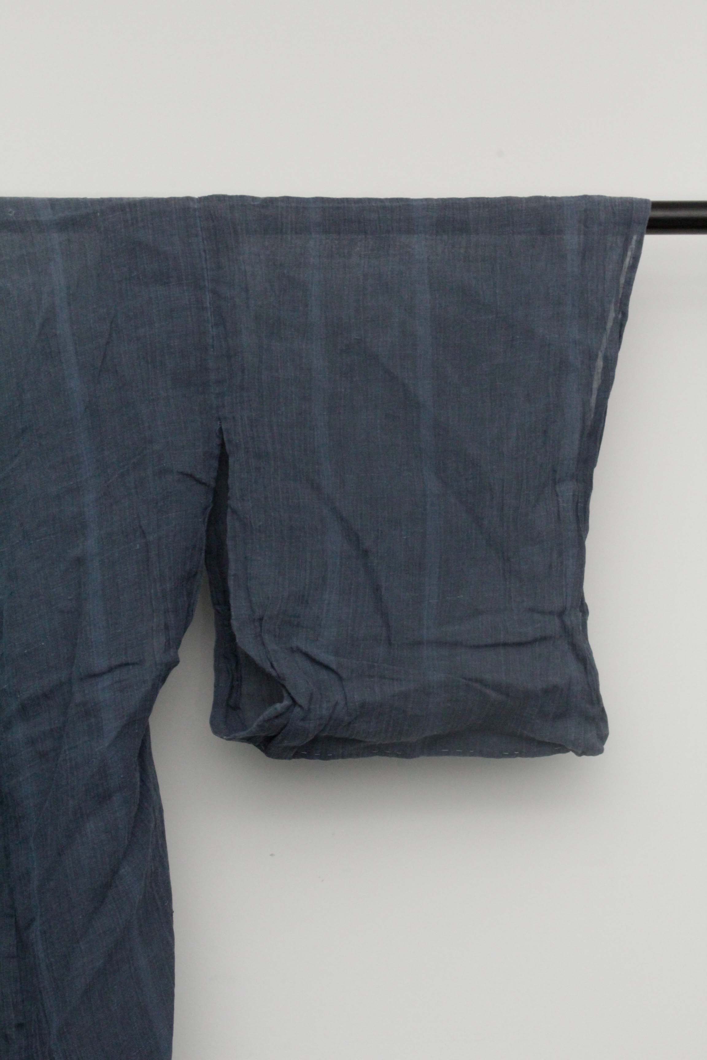 Circa 1900 Antique Handwoven Hemp and Silk Crepe Kosode Kimono