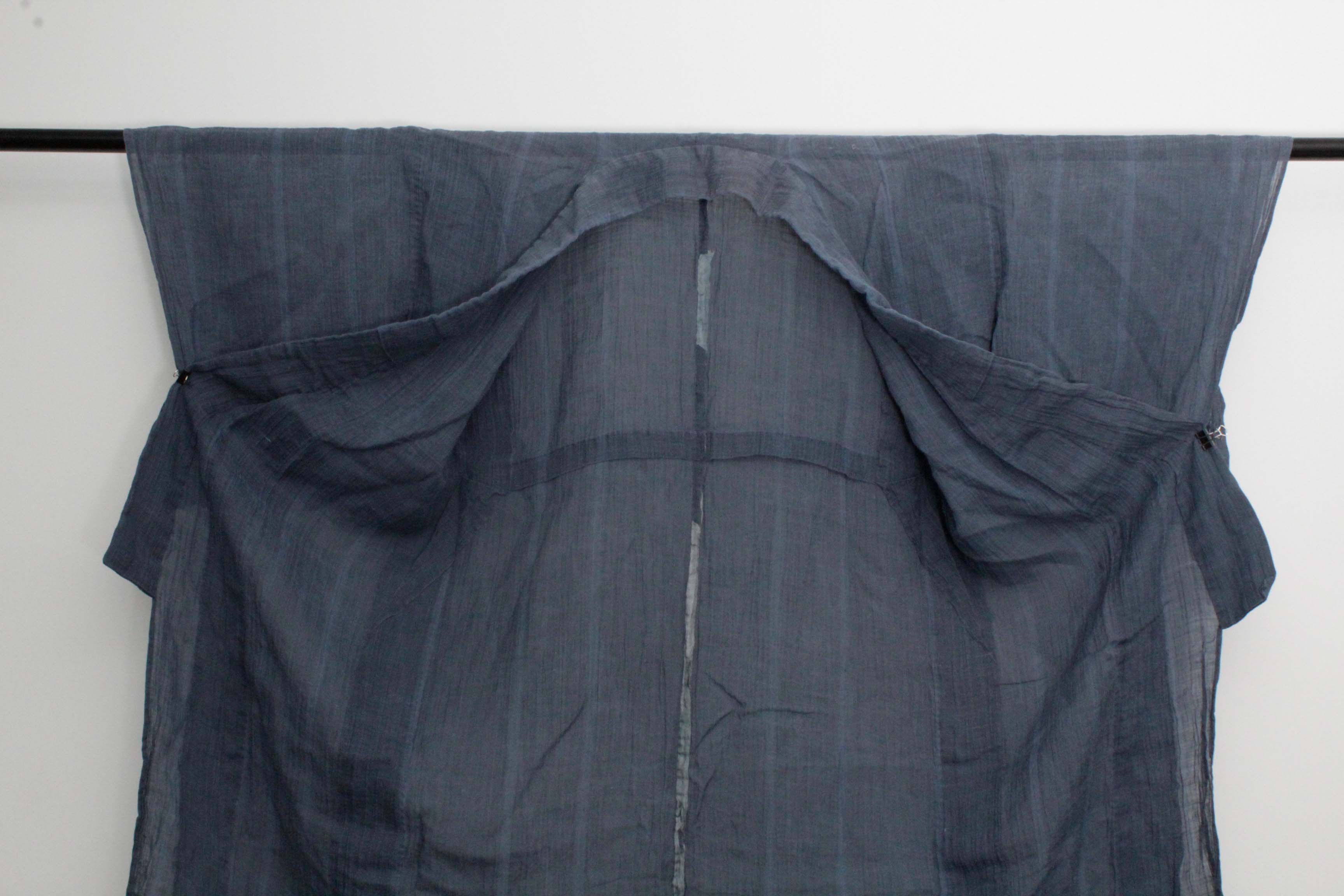 Circa 1900 Antique Handwoven Hemp and Silk Crepe Kosode Kimono