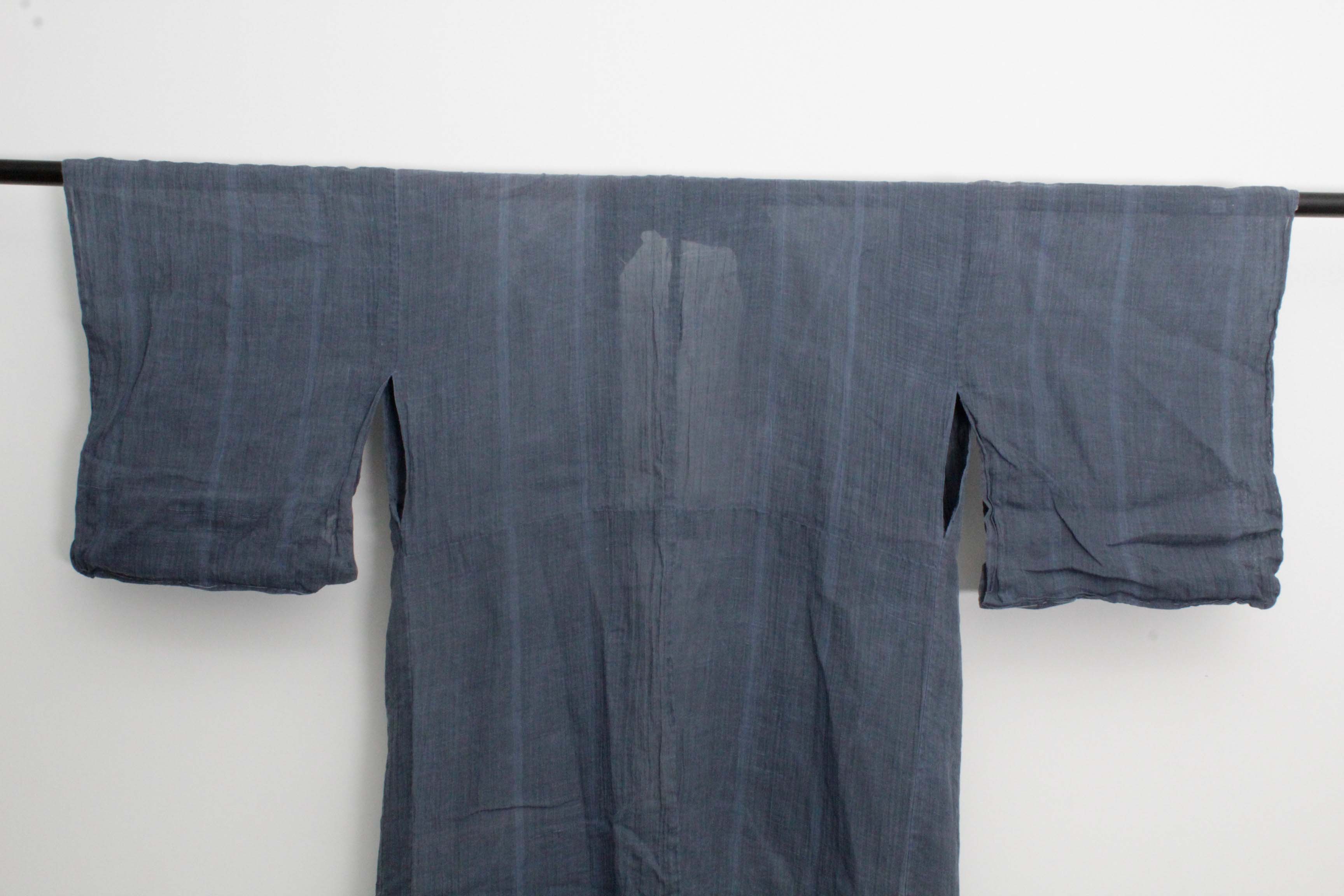 Circa 1900 Antique Handwoven Hemp and Silk Crepe Kosode Kimono
