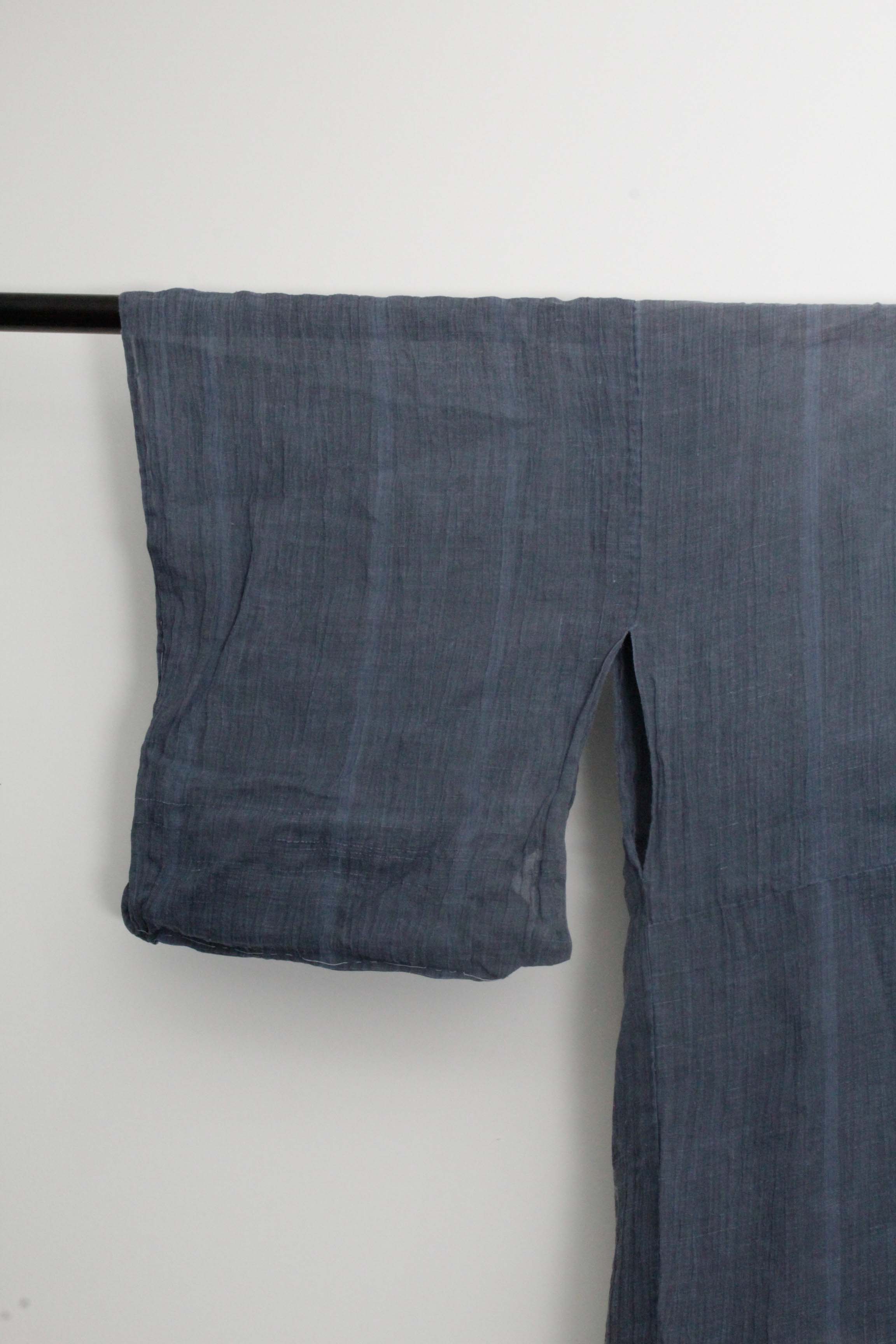 Circa 1900 Antique Handwoven Hemp and Silk Crepe Kosode Kimono