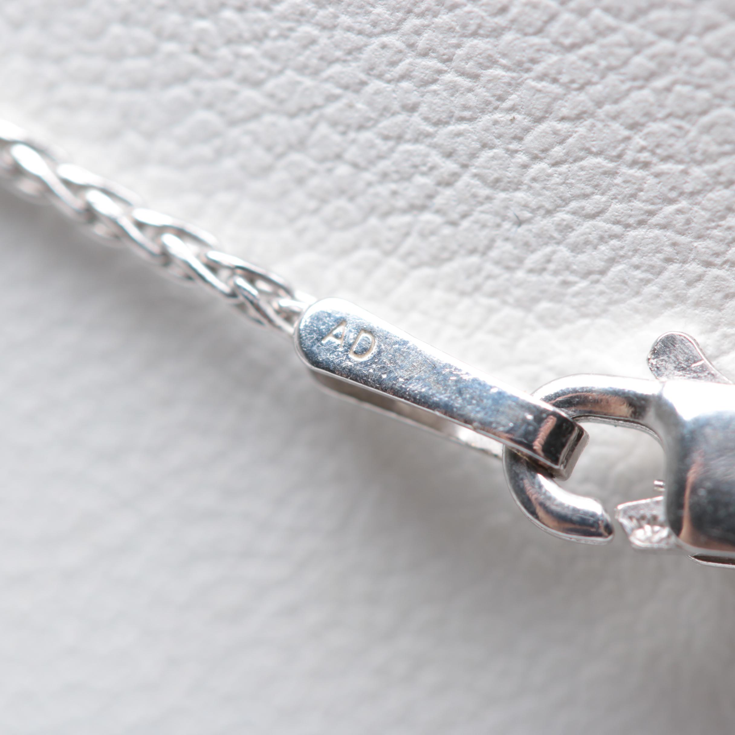 18K White Gold Cultured Pearl and Diamond Pendant on 14K Chain