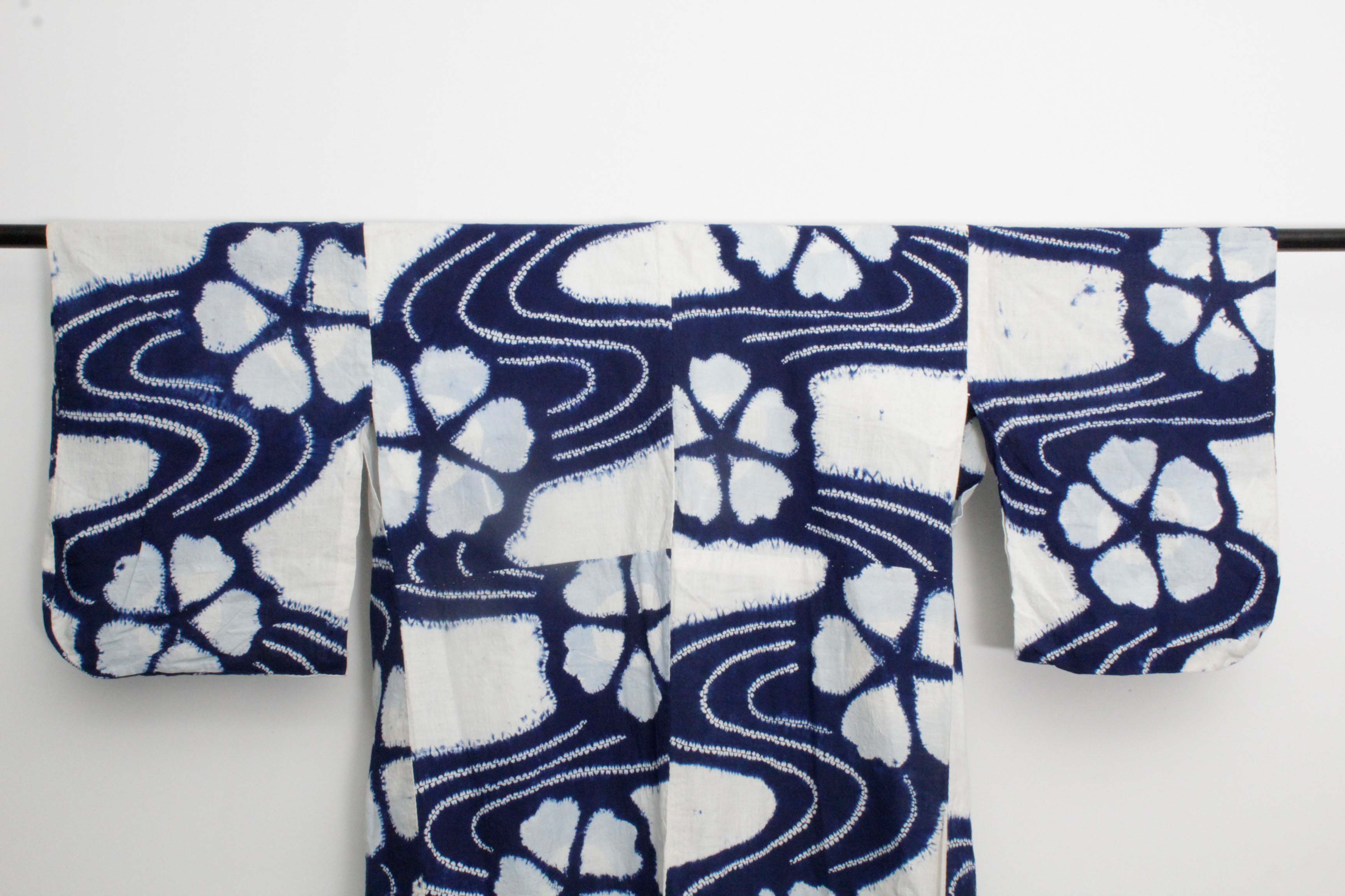 Circa 1890 Antique Handwoven Cotton Yukata Kimono