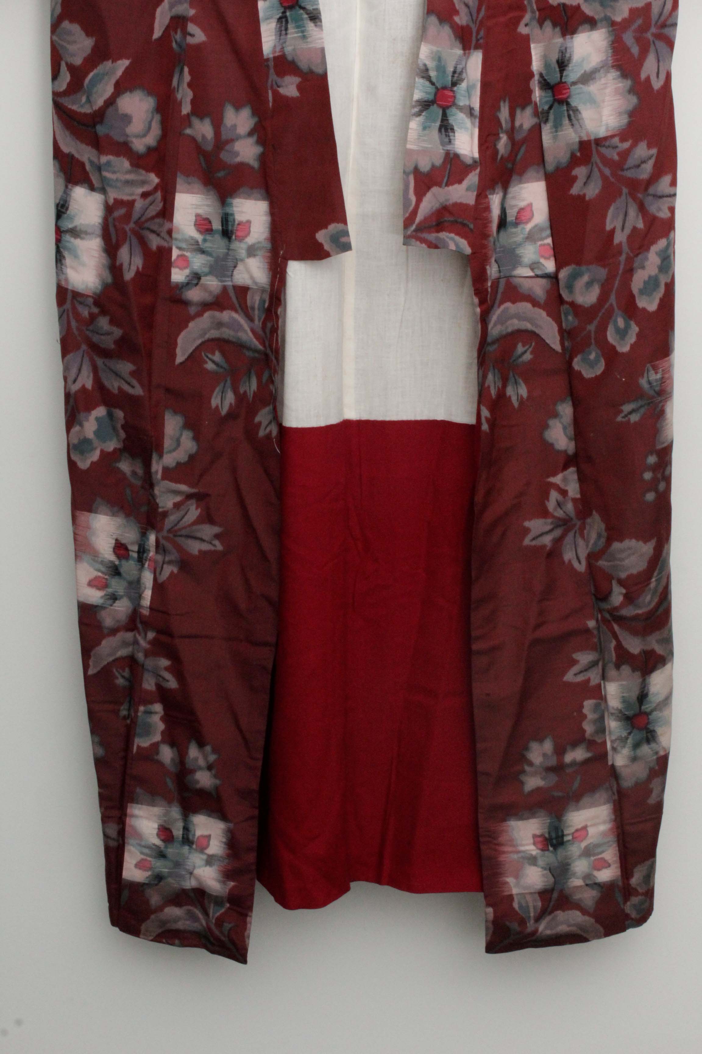 Circa 1900 Antique Handwoven Ikat Silk Kosode Kimono