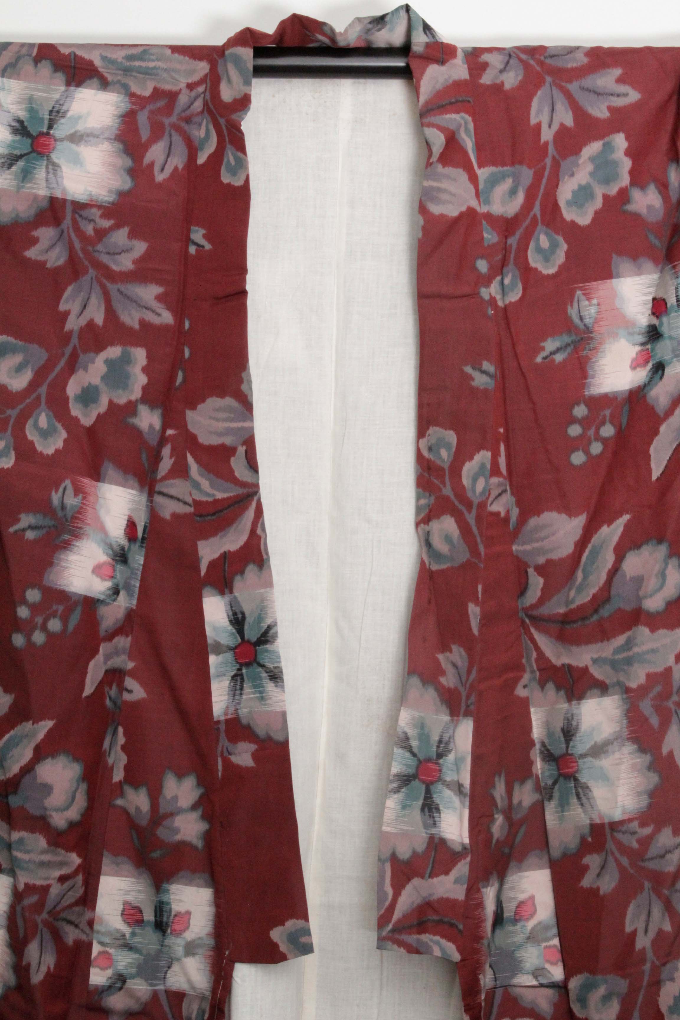 Circa 1900 Antique Handwoven Ikat Silk Kosode Kimono