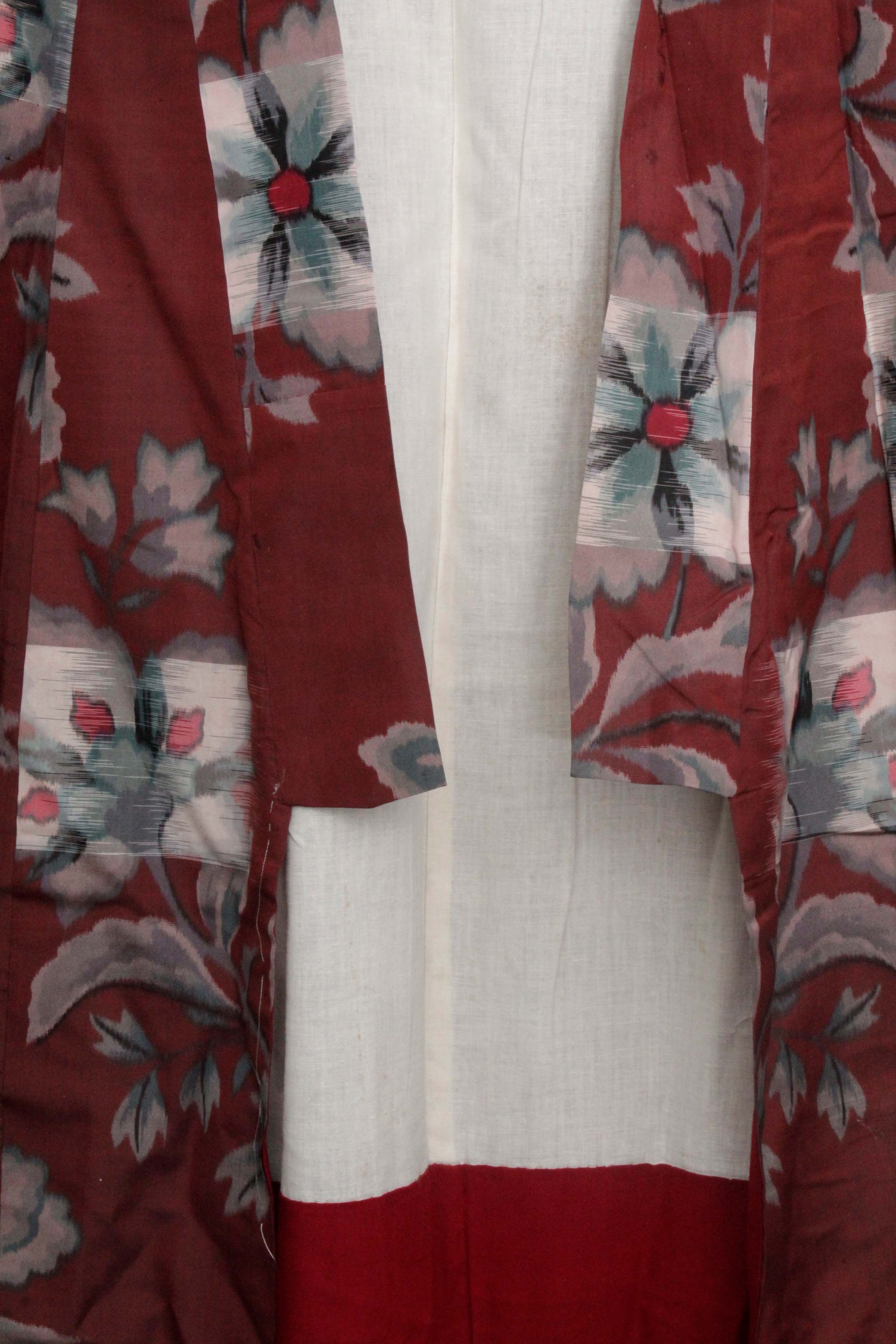 Circa 1900 Antique Handwoven Ikat Silk Kosode Kimono