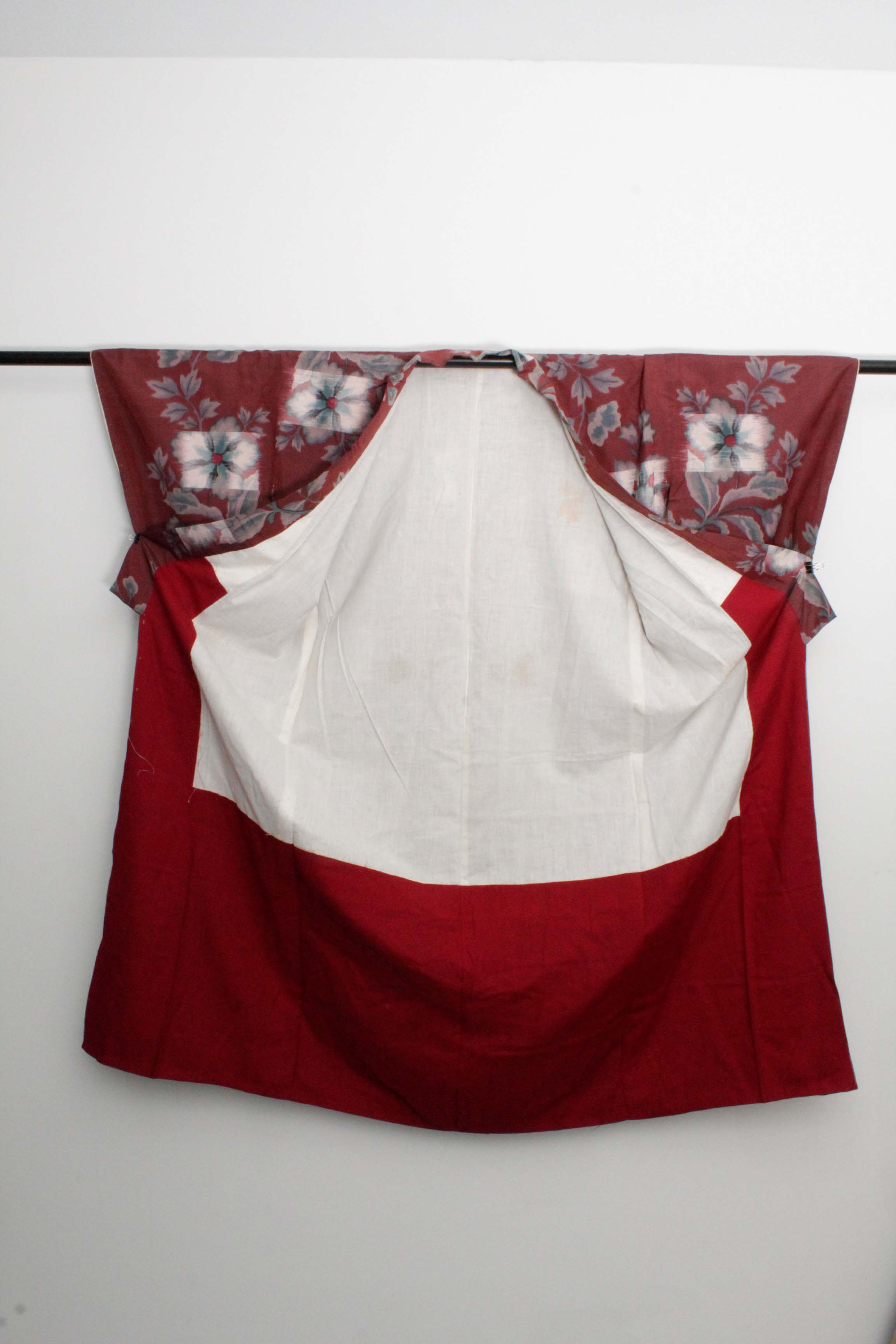 Circa 1900 Antique Handwoven Ikat Silk Kosode Kimono