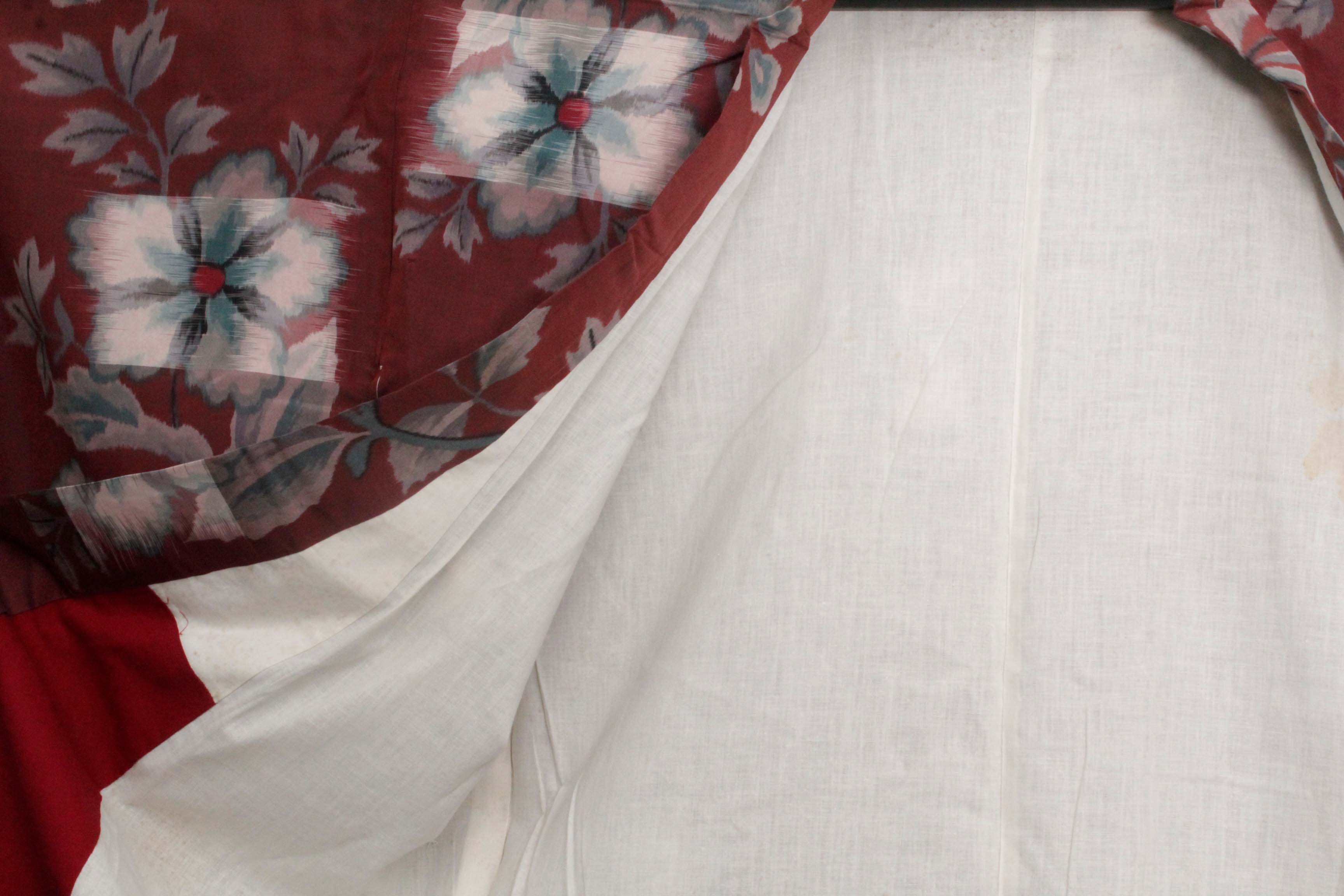 Circa 1900 Antique Handwoven Ikat Silk Kosode Kimono