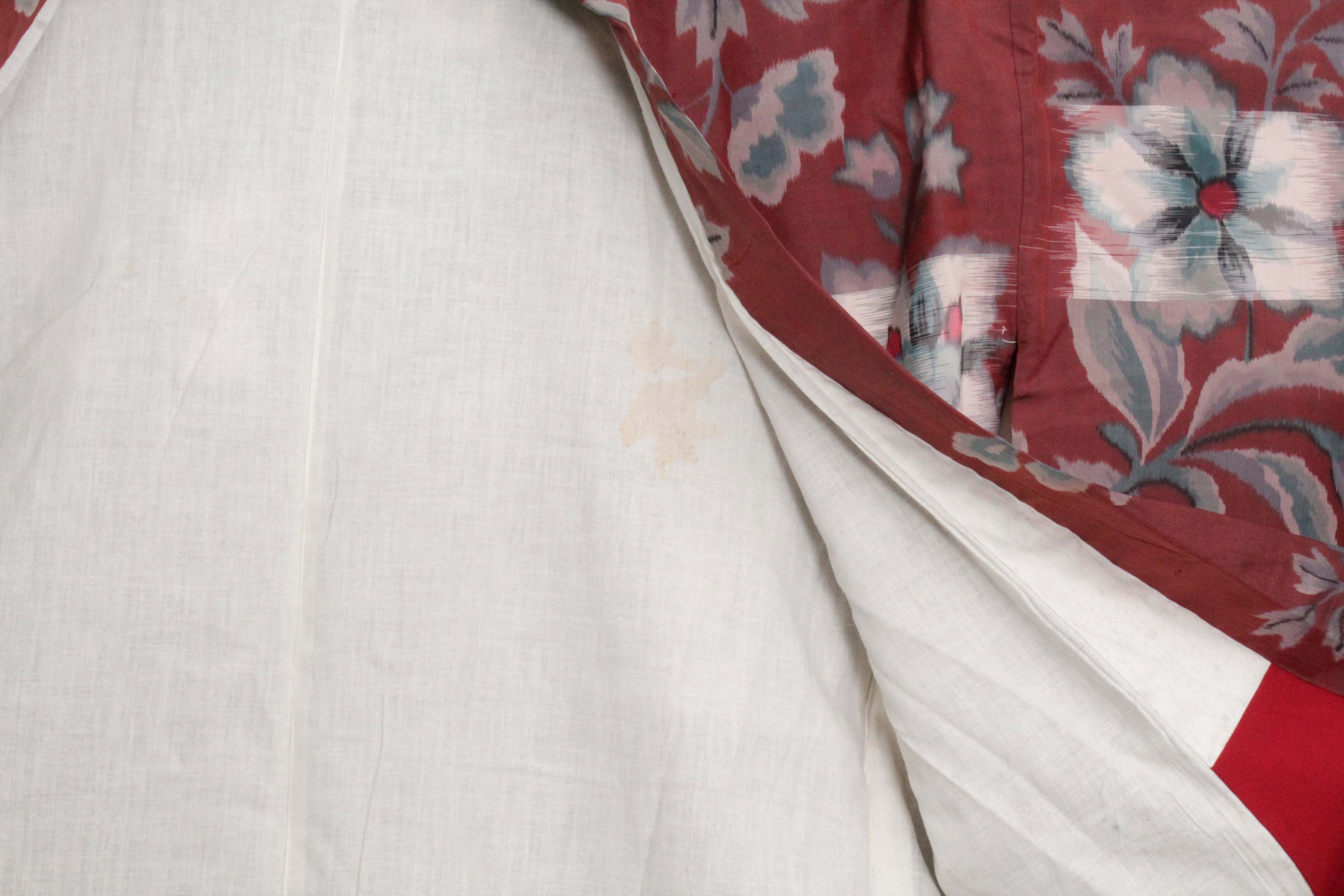 Circa 1900 Antique Handwoven Ikat Silk Kosode Kimono