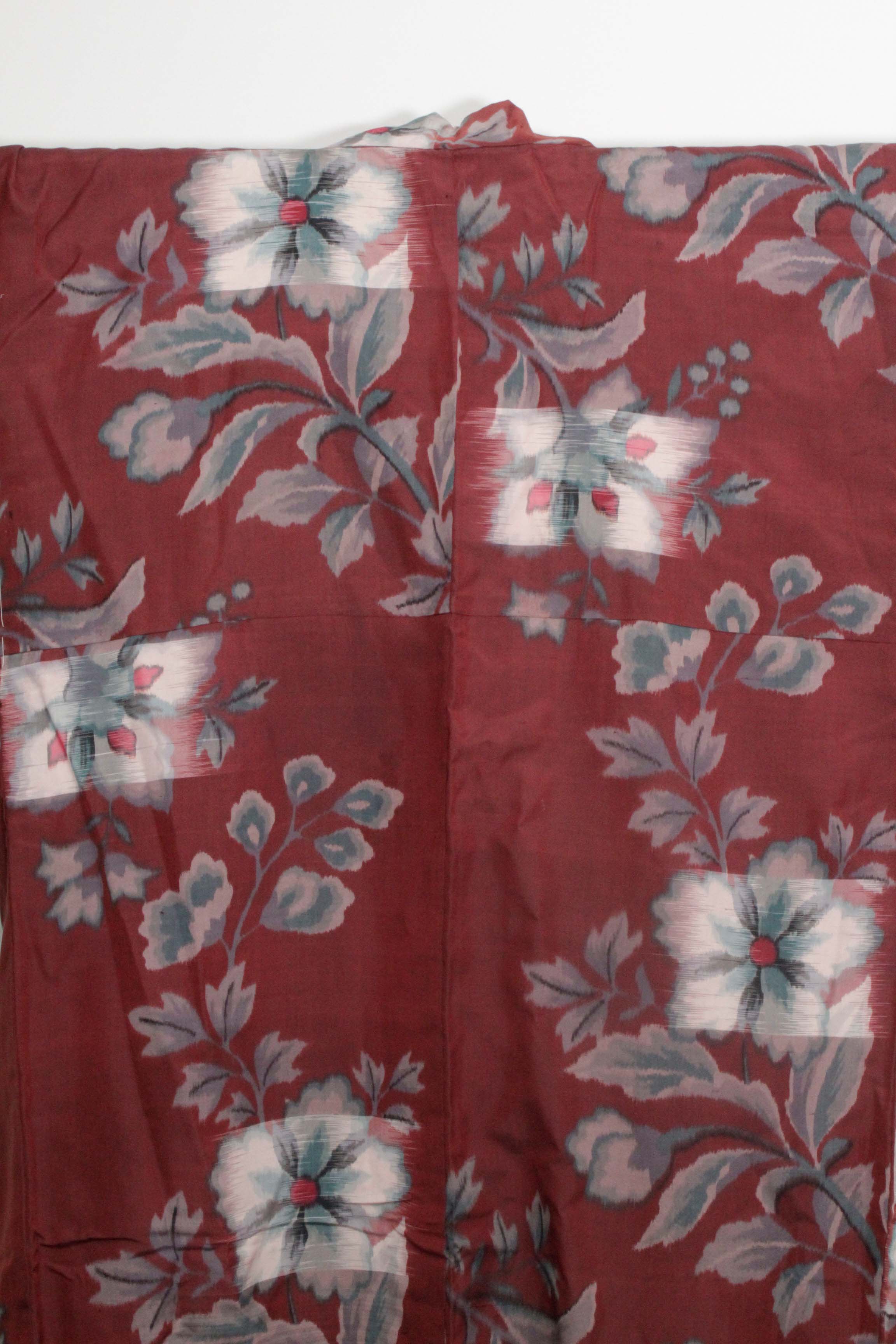 Circa 1900 Antique Handwoven Ikat Silk Kosode Kimono
