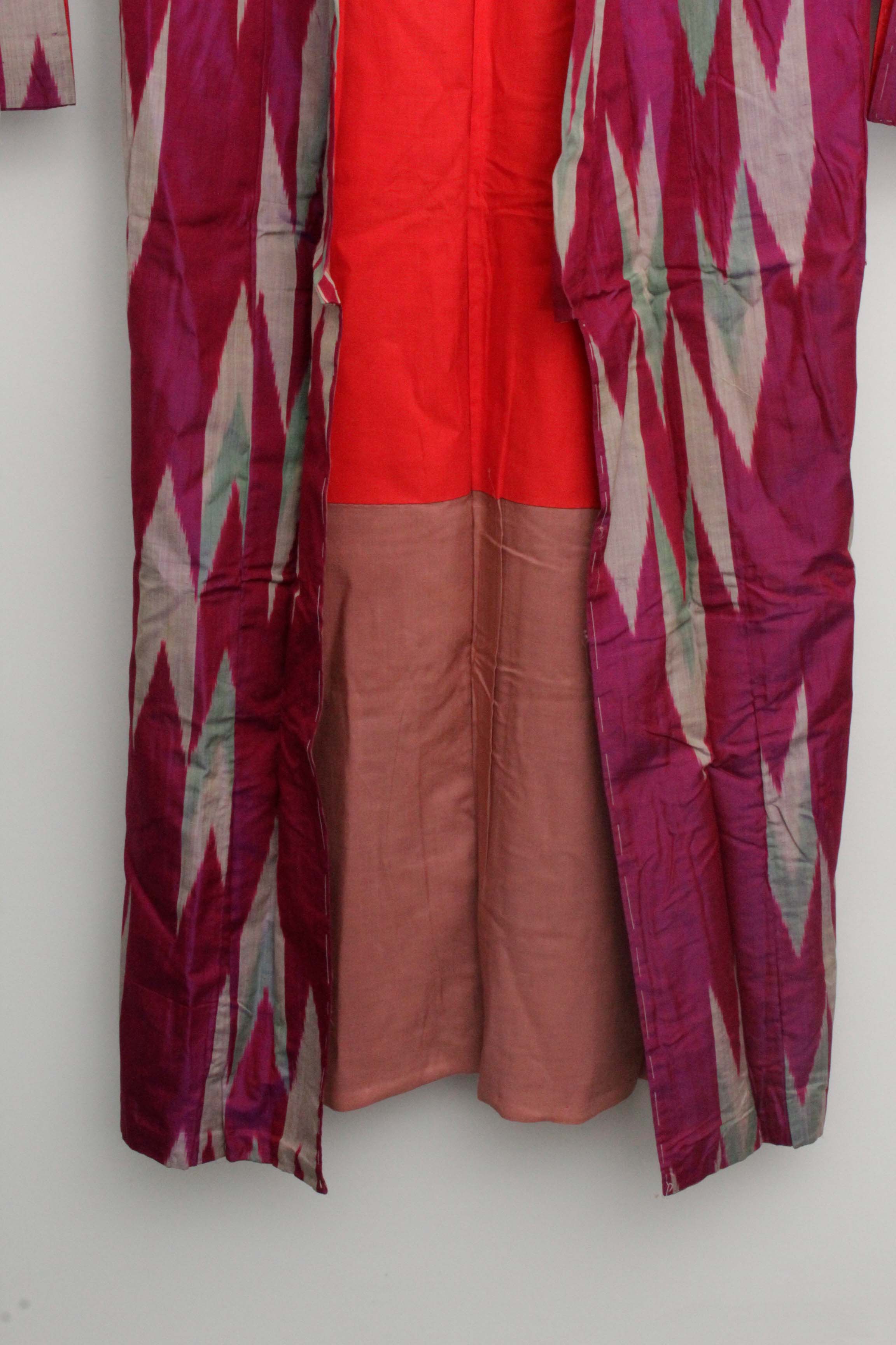 Circa 1910 Antique Handwoven Kasuri Ikat Silk Kofurisode Kimono