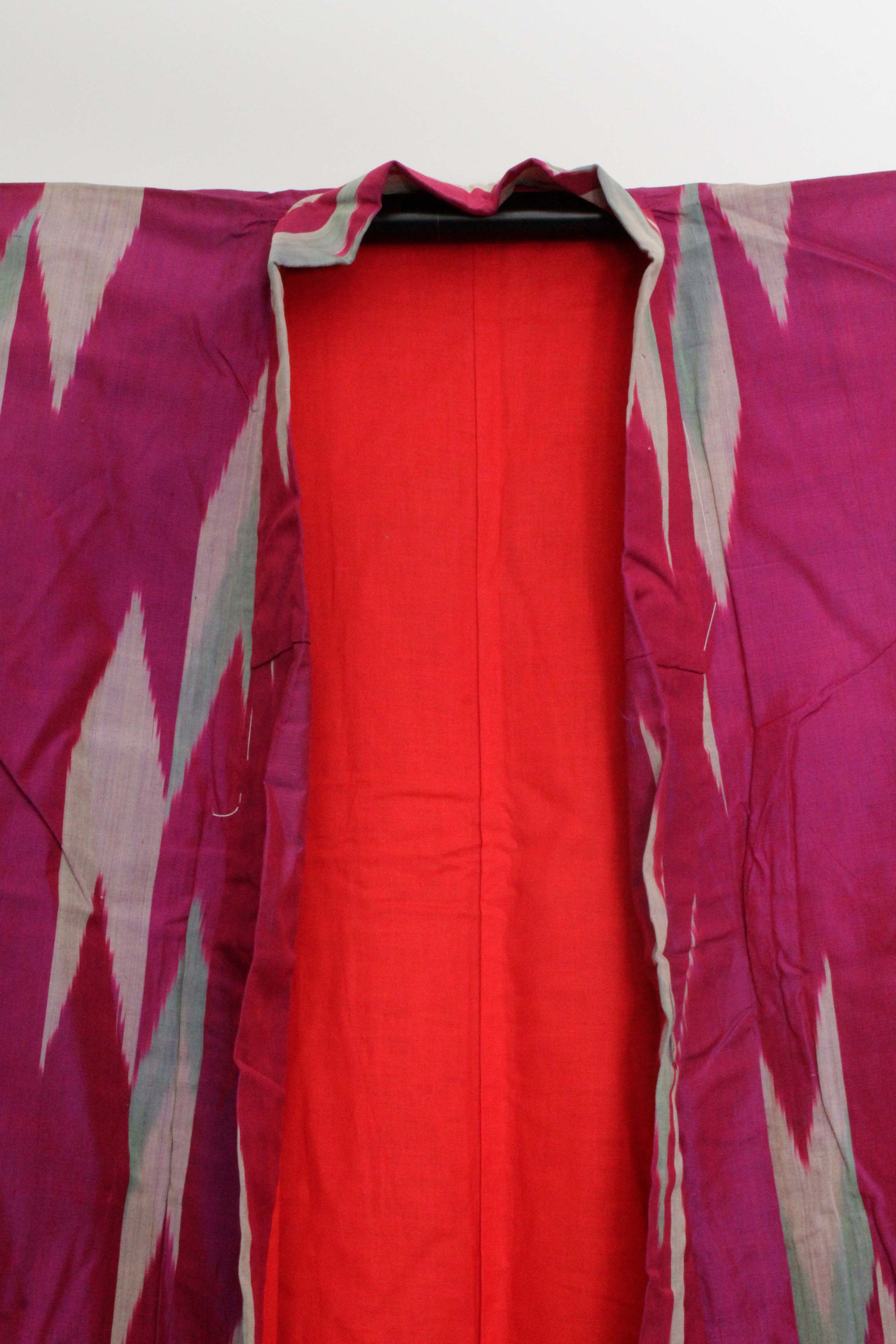 Circa 1910 Antique Handwoven Kasuri Ikat Silk Kofurisode Kimono