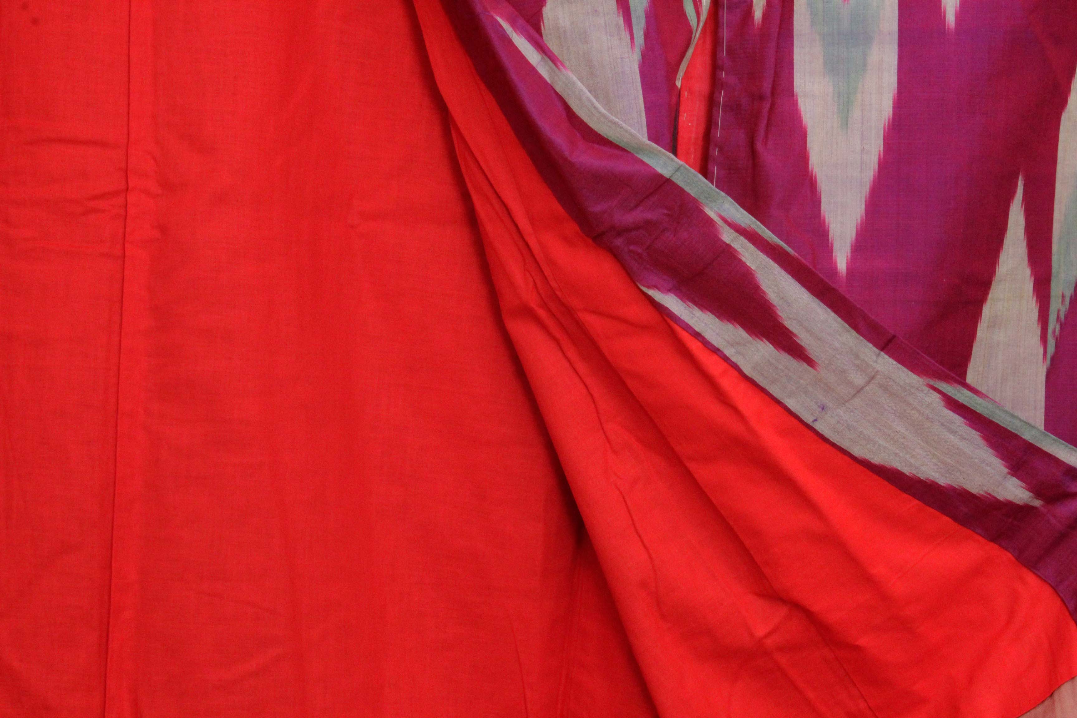 Circa 1910 Antique Handwoven Kasuri Ikat Silk Kofurisode Kimono