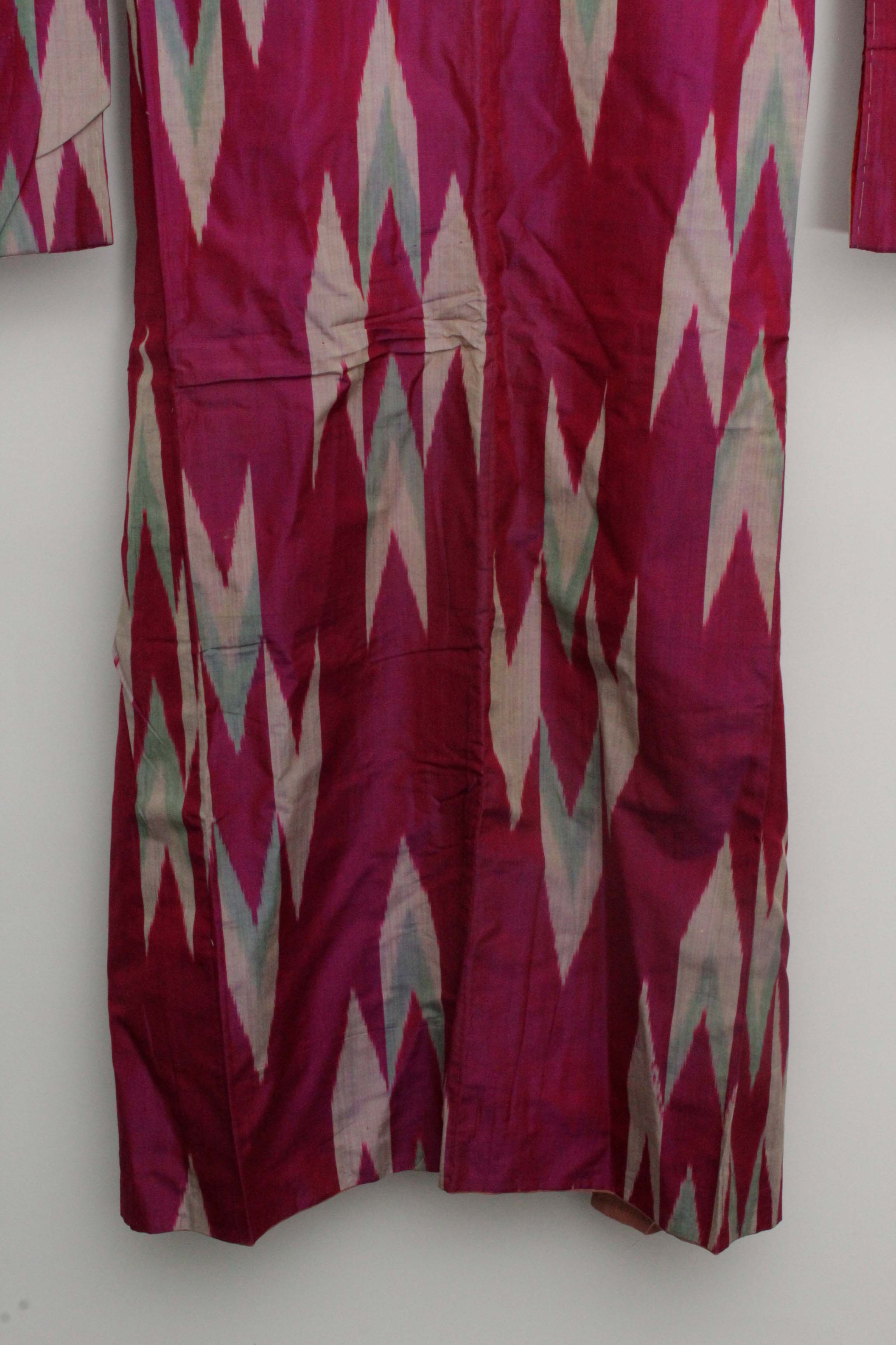 Circa 1910 Antique Handwoven Kasuri Ikat Silk Kofurisode Kimono