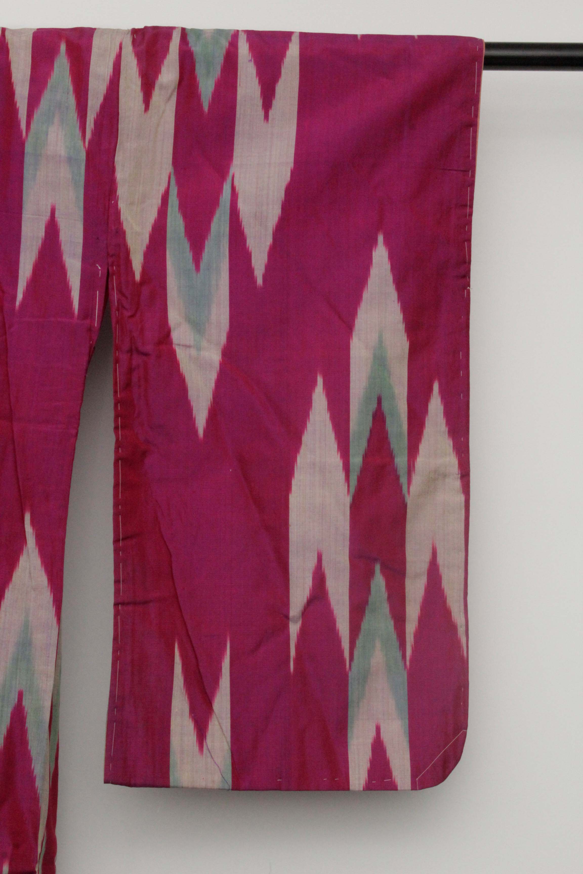 Circa 1910 Antique Handwoven Kasuri Ikat Silk Kofurisode Kimono