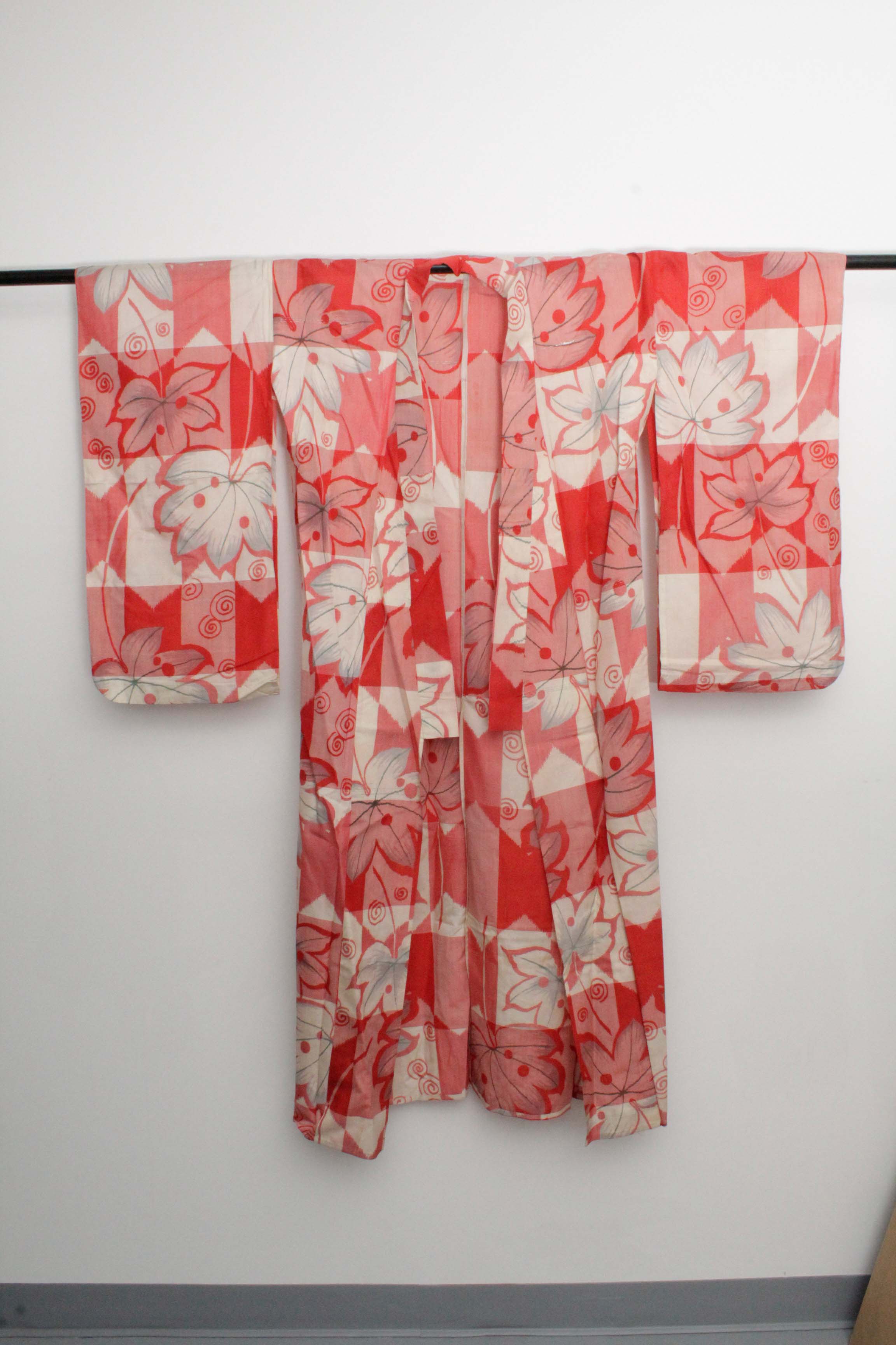 Circa 1915 Antique Handwoven Ikat Silk Kofurisode Kimono