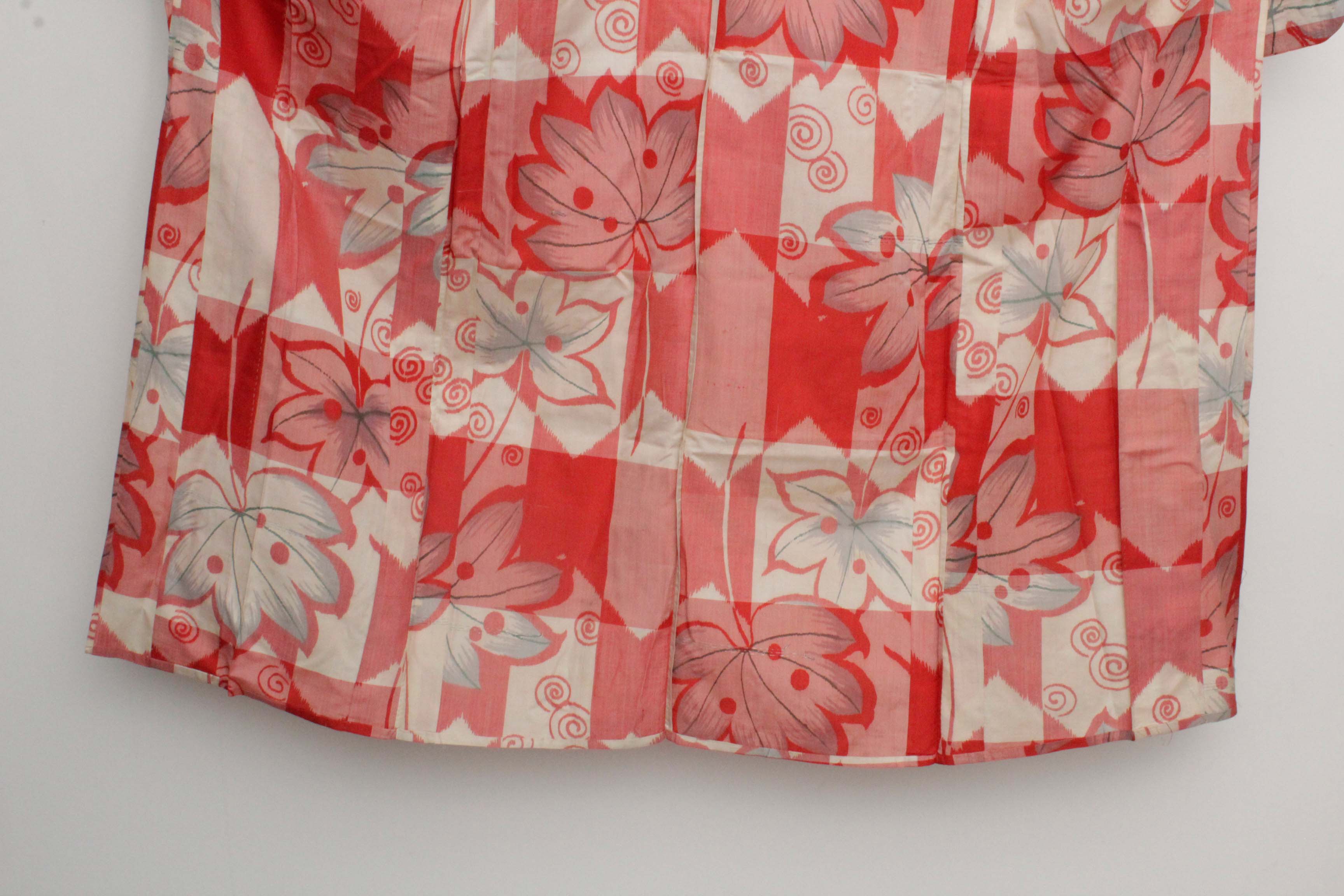 Circa 1915 Antique Handwoven Ikat Silk Kofurisode Kimono