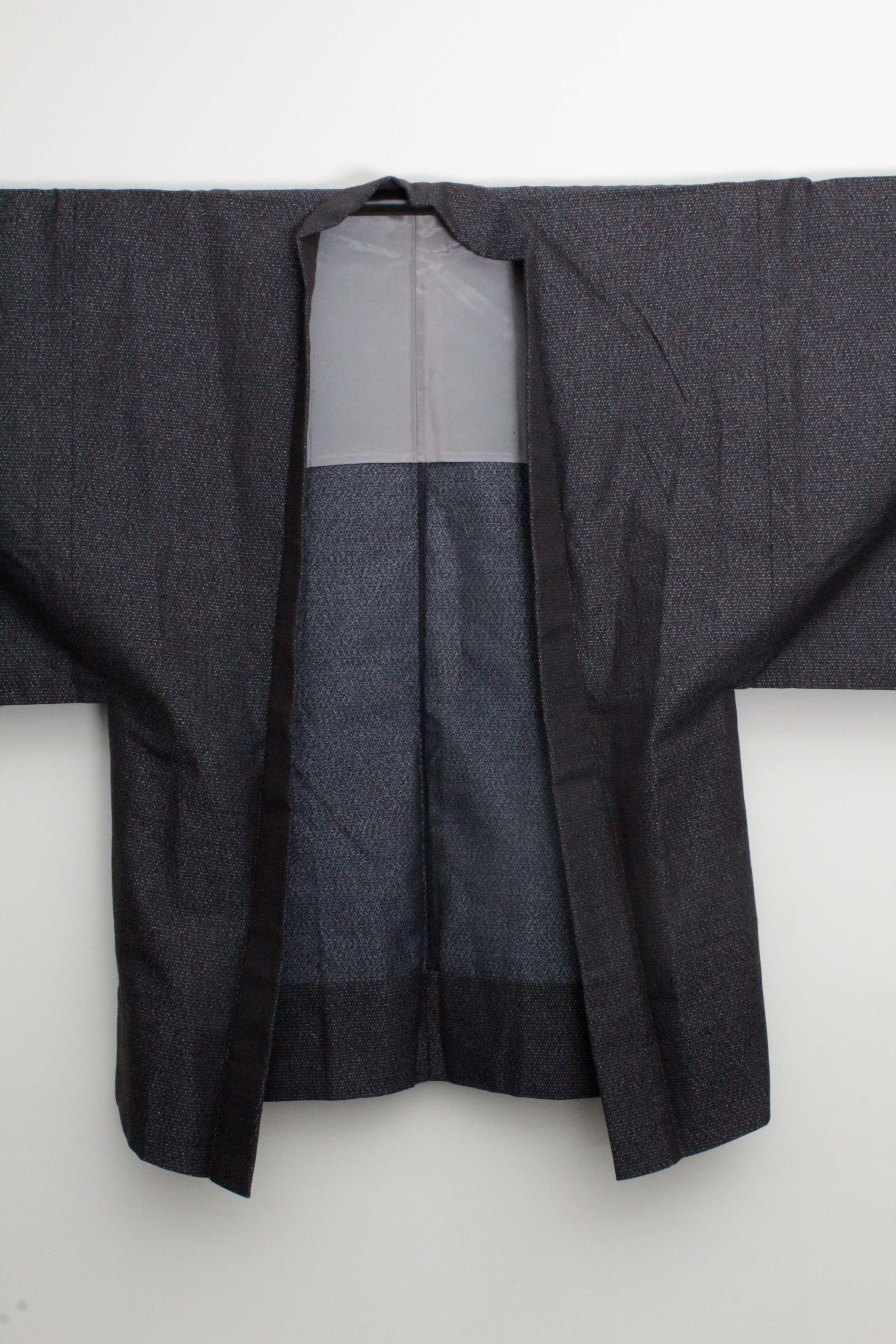 Men's Circa 1950 Vintage Handwoven Oshima Silk Haori Jacket