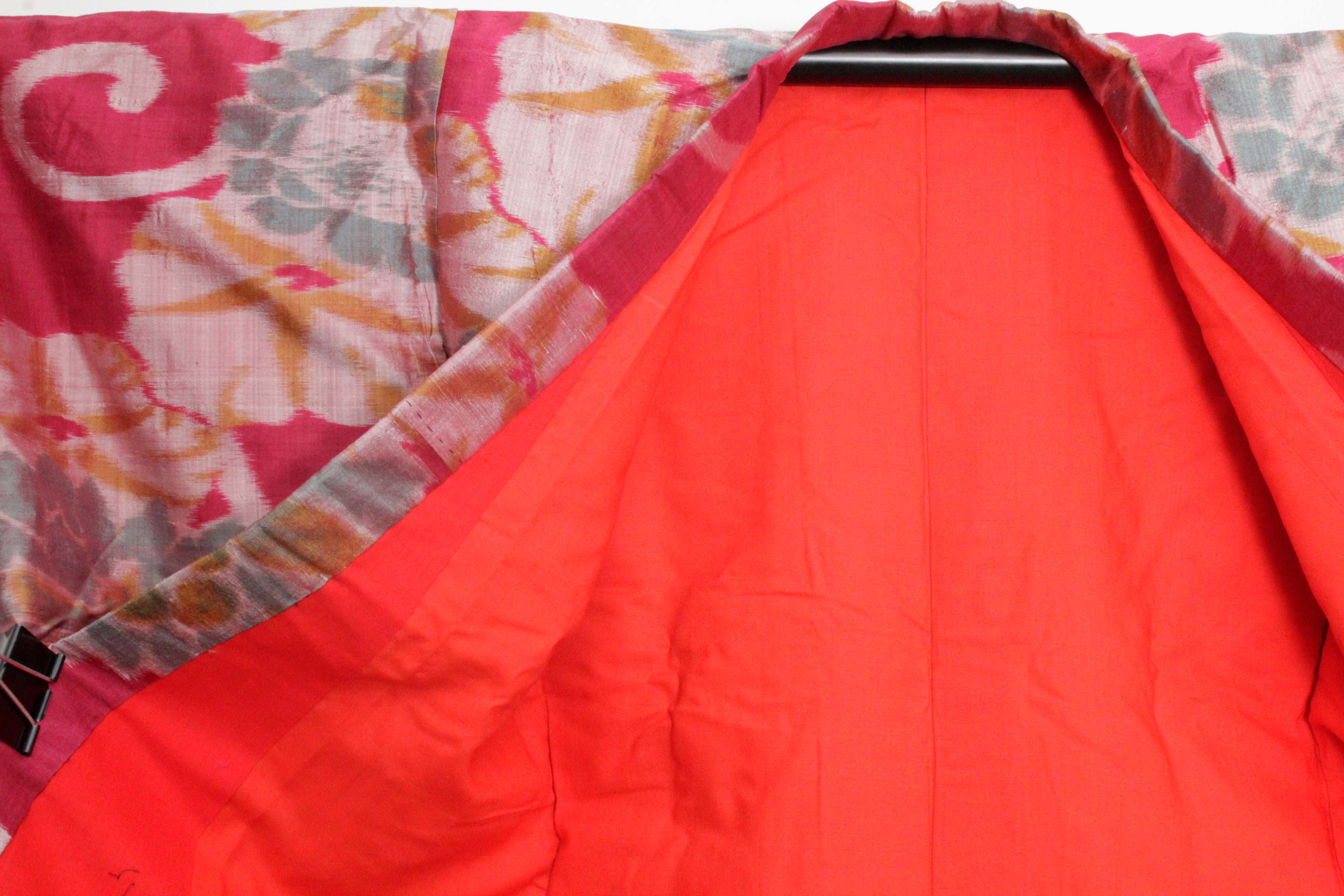 Circa 1910s Antique Handwoven Ikat Meisen Silk Haori Jacket