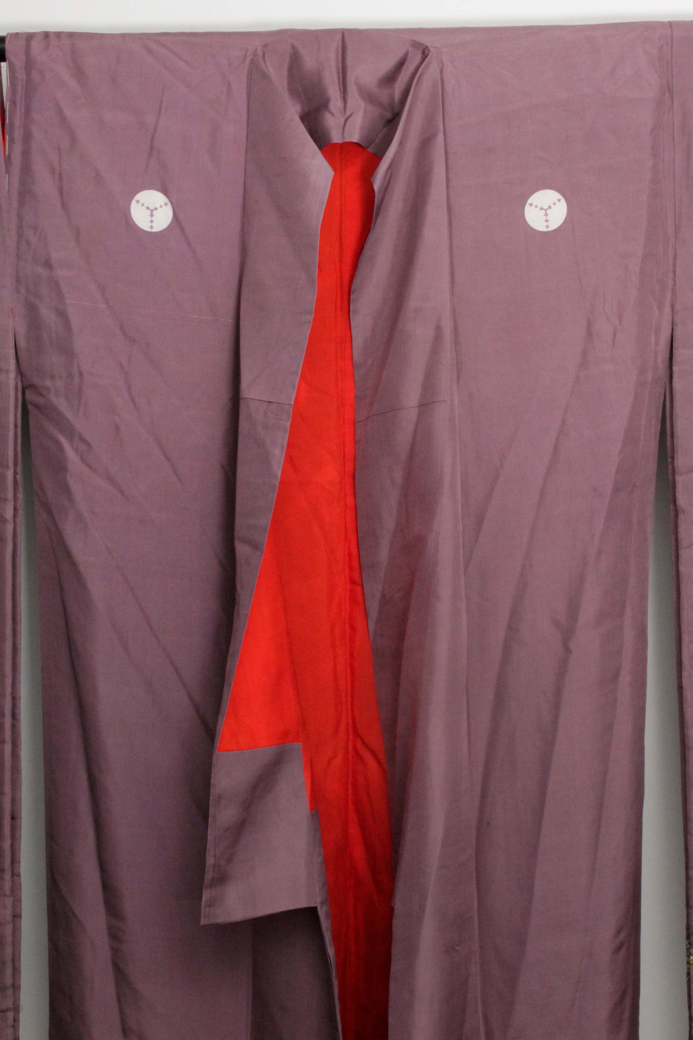 Circa 1880 Antique Handwoven Silk Formal Crested Furisode Kimono