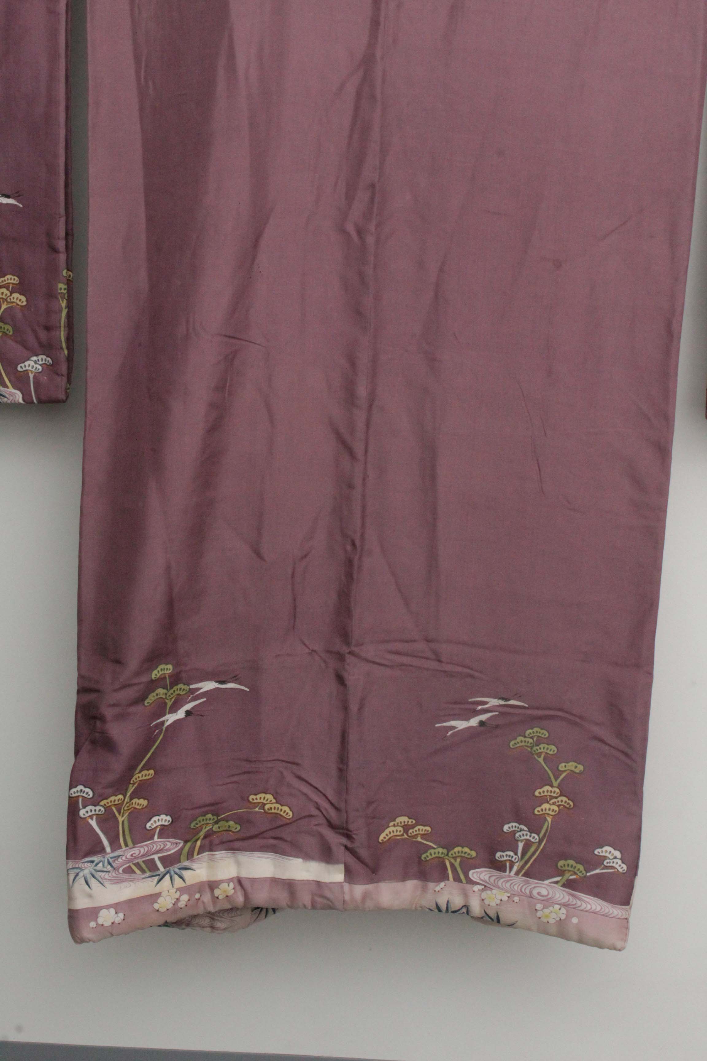 Circa 1880 Antique Handwoven Silk Formal Crested Furisode Kimono