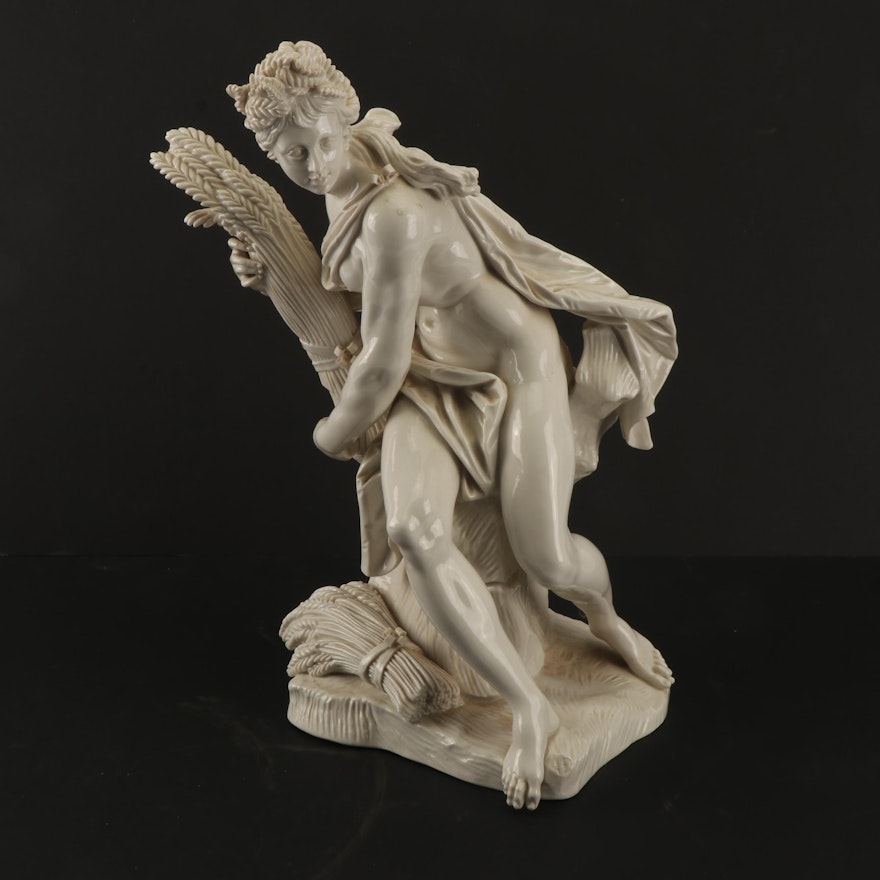 Nymphenburg "Ceres" Porcelain Figurine After Dominik Auliczek, Late 19th Century