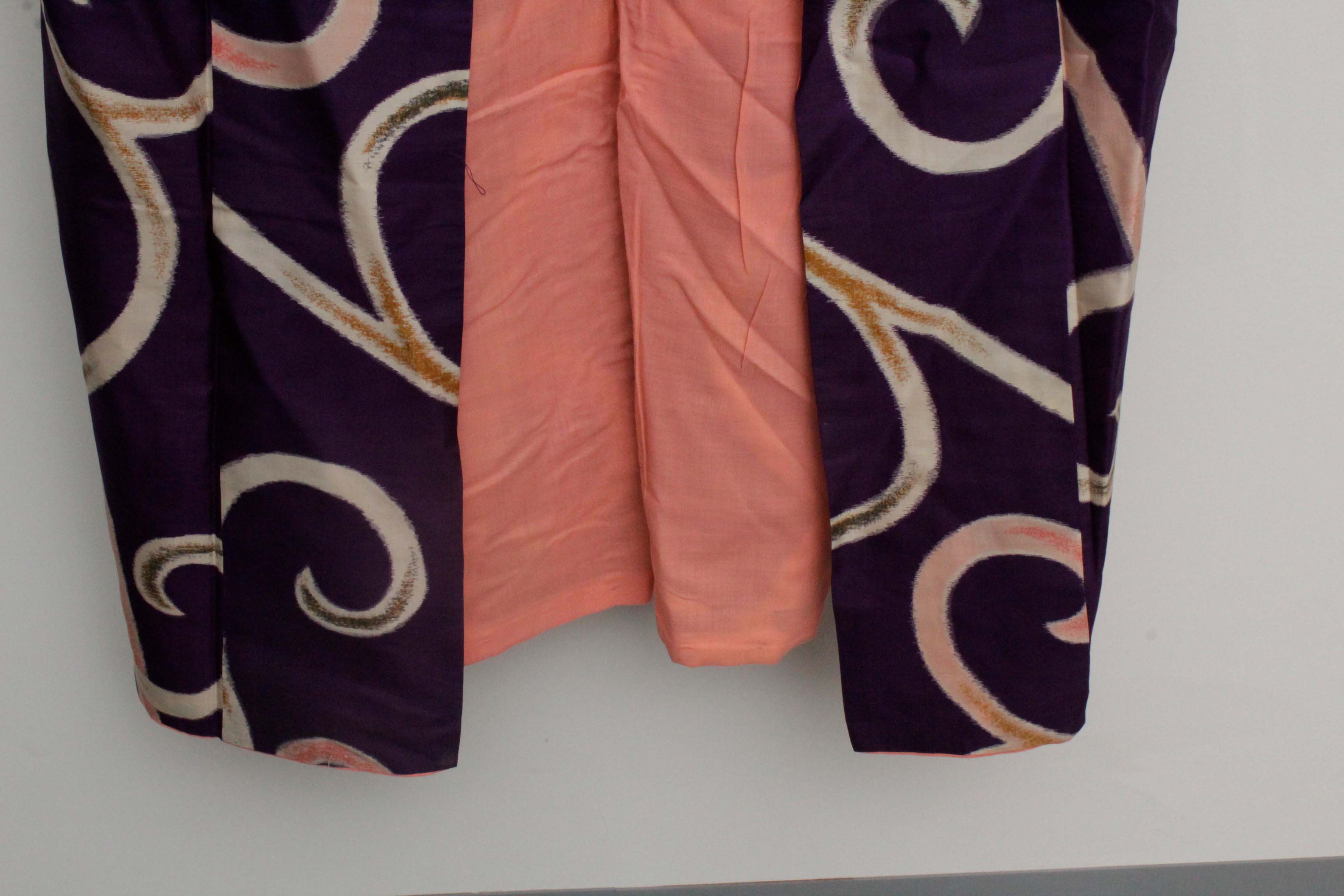 Circa 1940 Vintage Handwoven Kasuri Ikat Silk Kimono