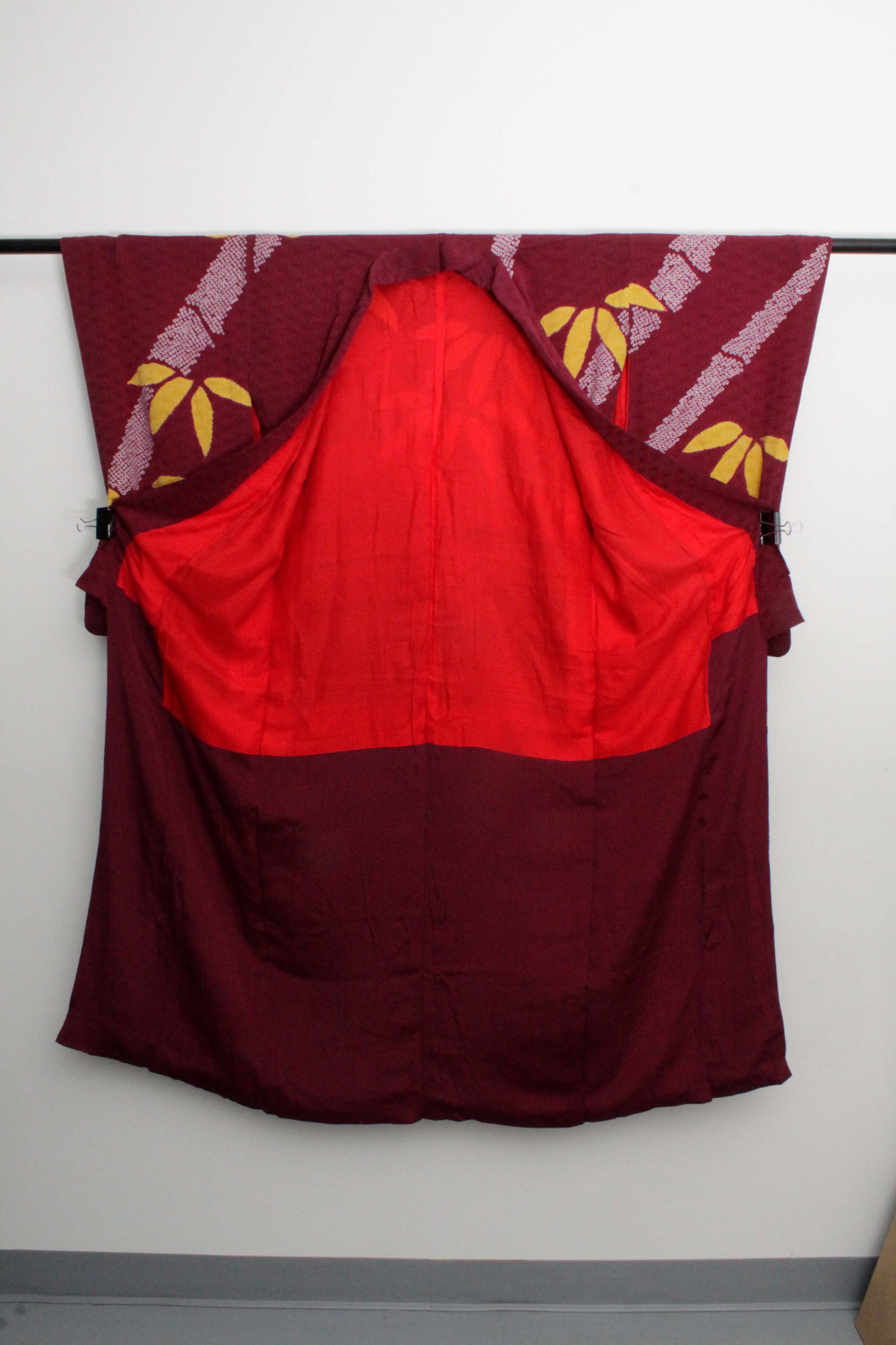 Circa 1900 Handwoven Silk Damask Kofurisode Kimono