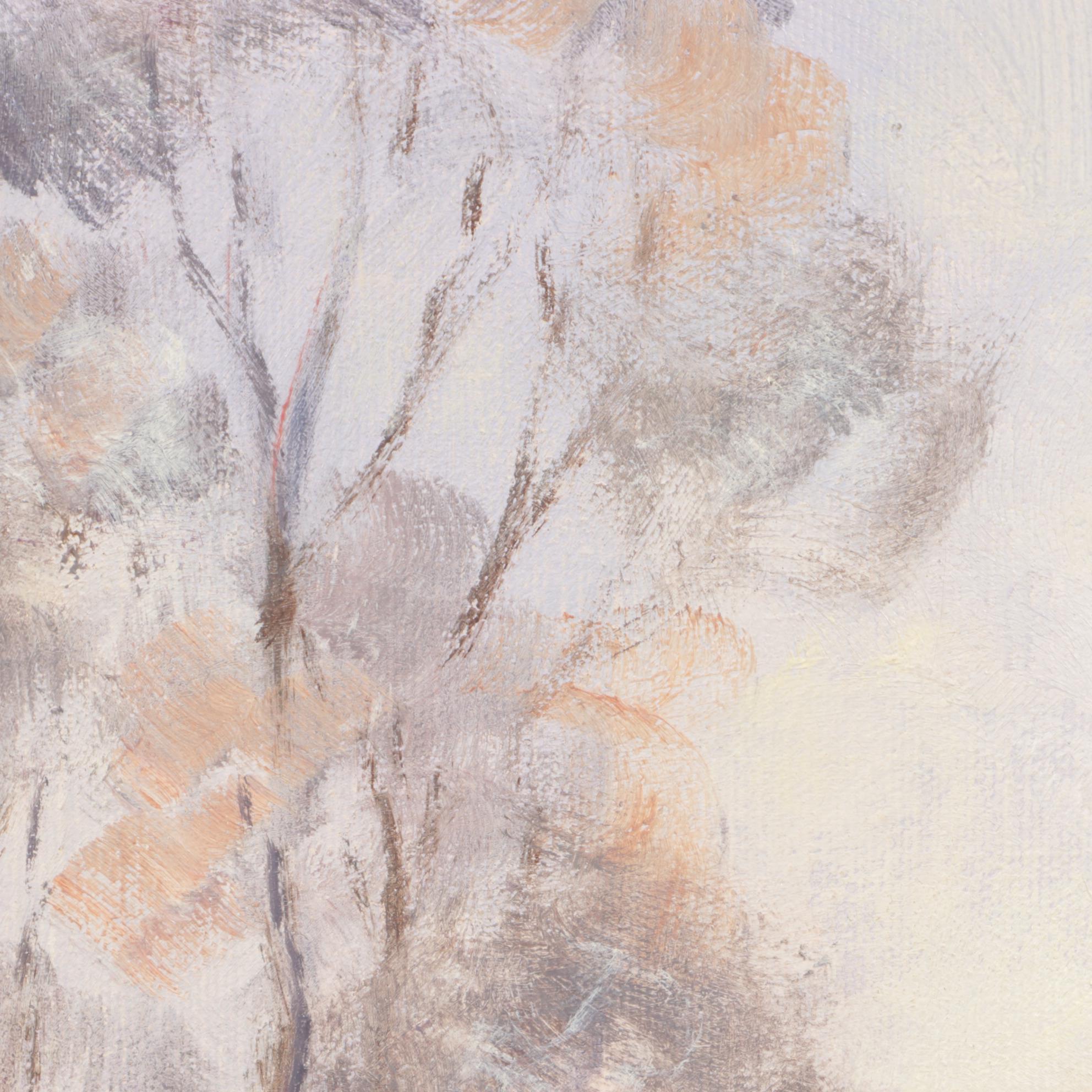 Elmer S. Berge Winter Landscape Oil Painting