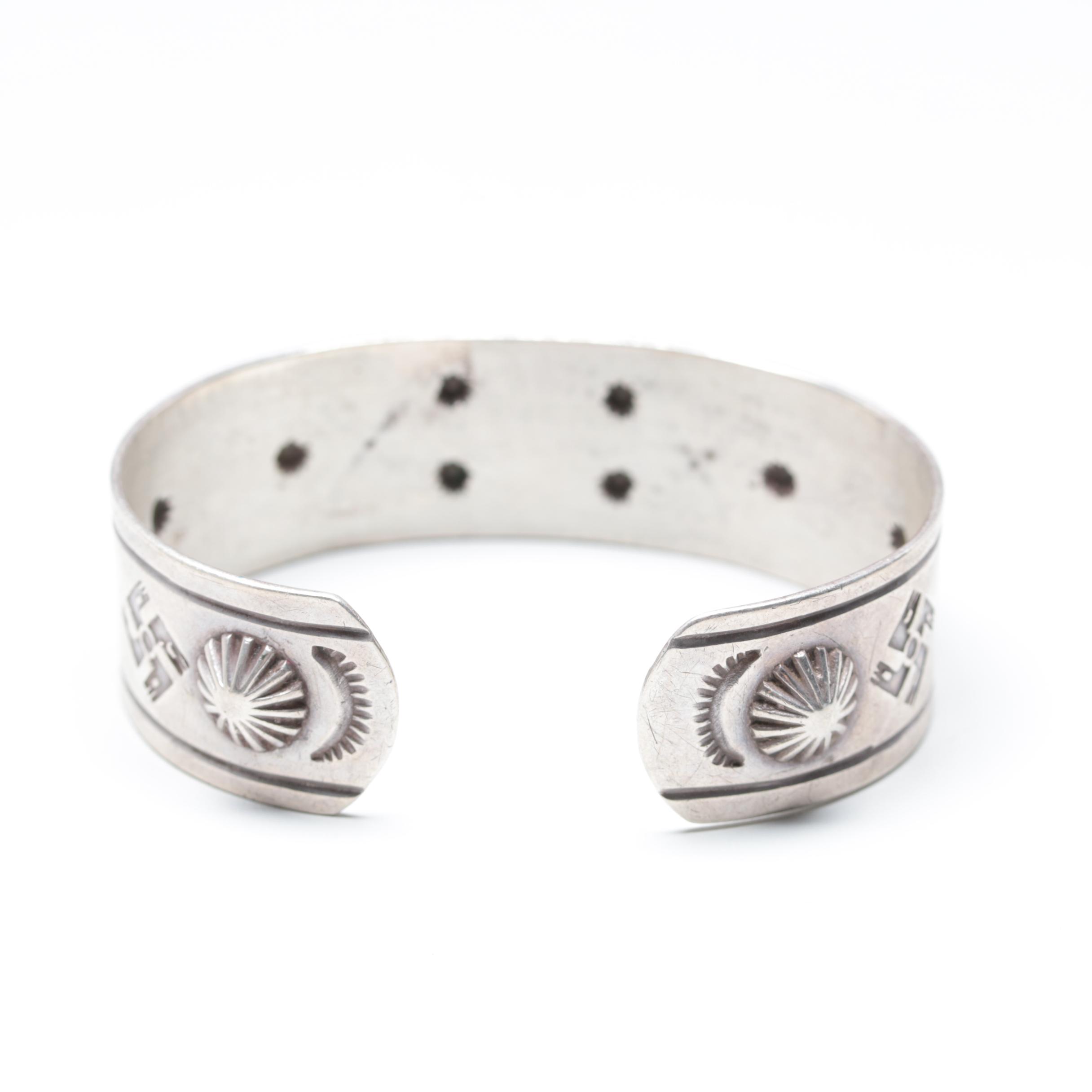 Southwestern Style Sterling Silver Turquoise Cuff Bracelet