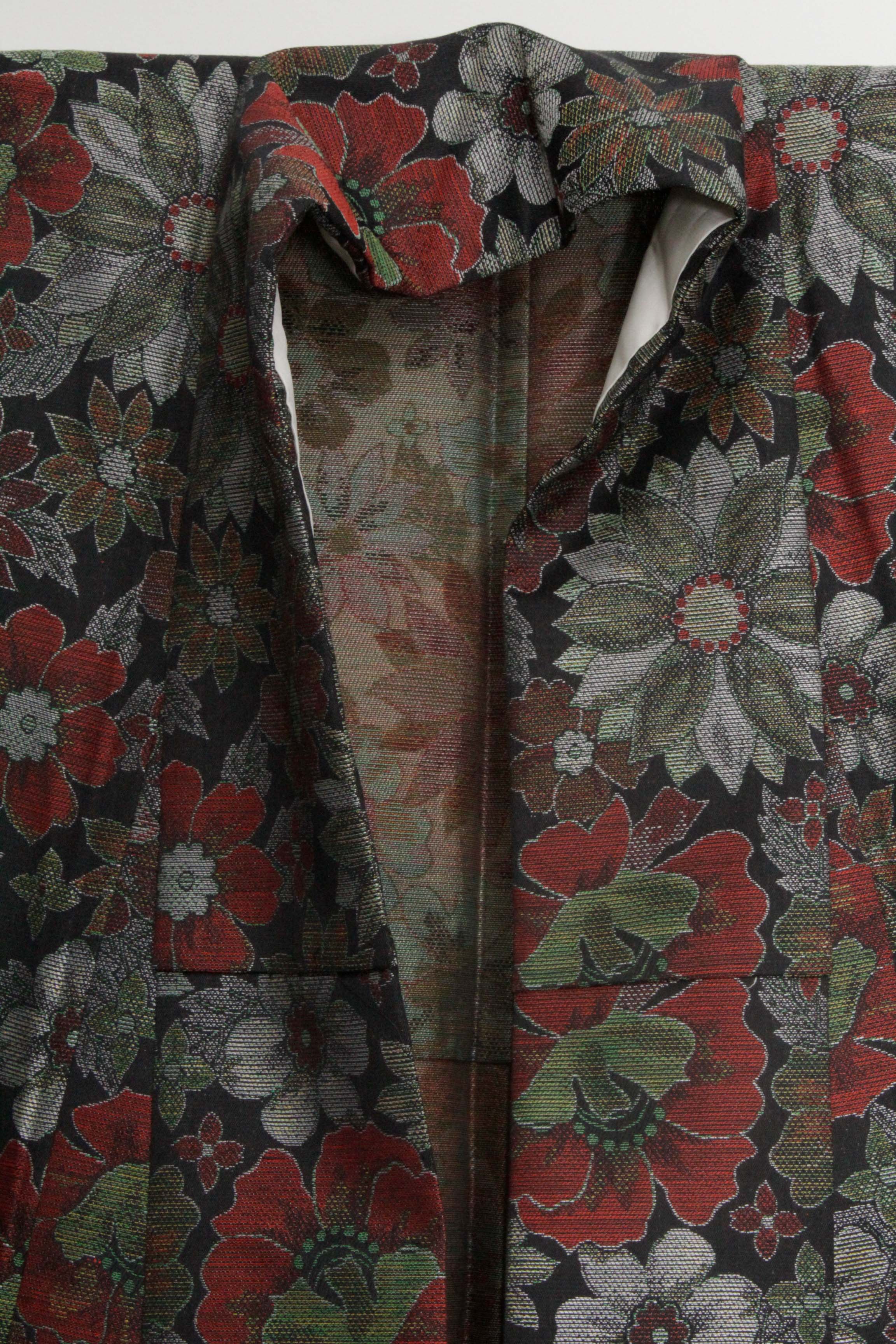 Circa 1960 Vintage Handwoven Silk Brocade Kimono