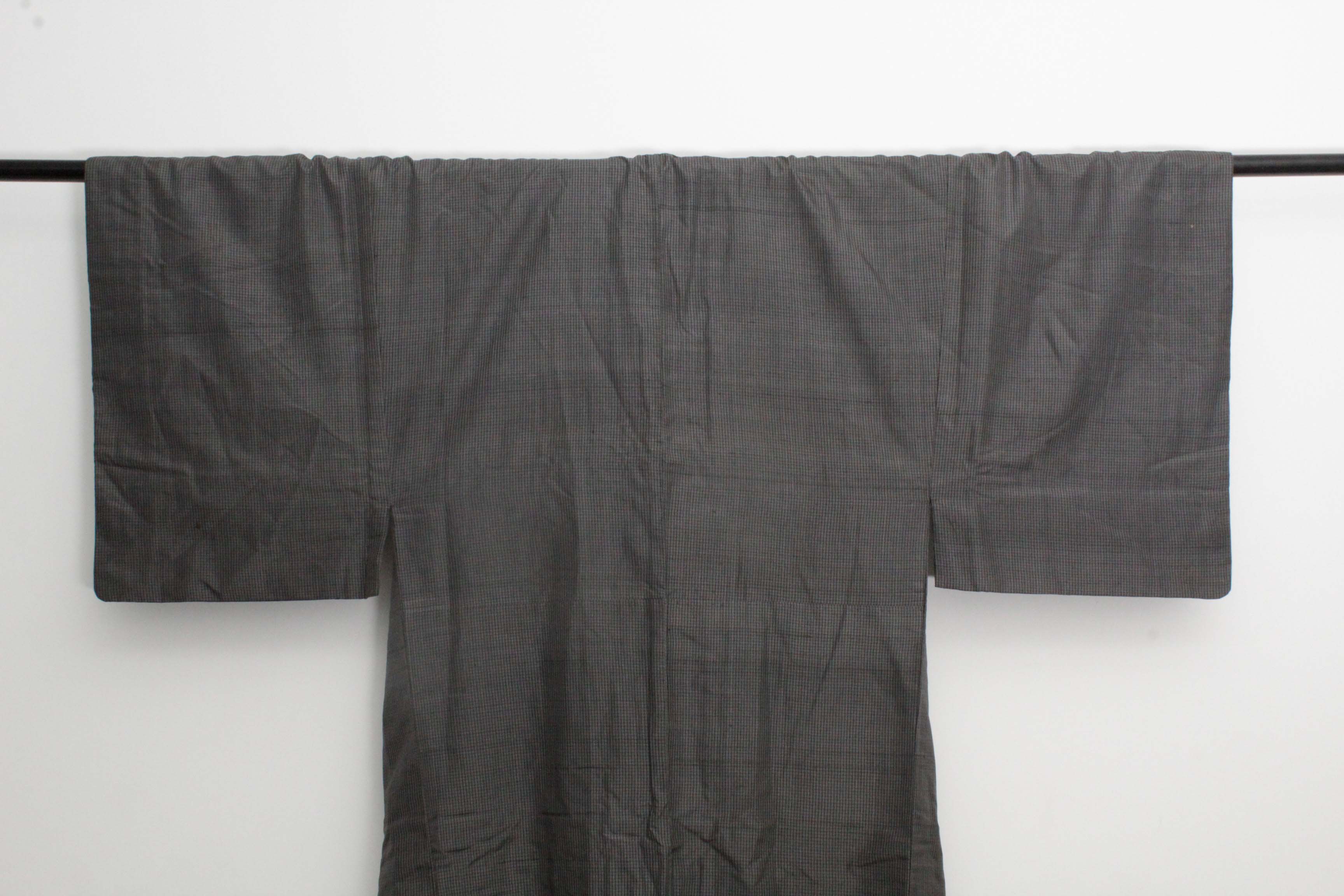 Men's Circa 1920 Vintage Handwoven Ikat Oshima Silk Kimono