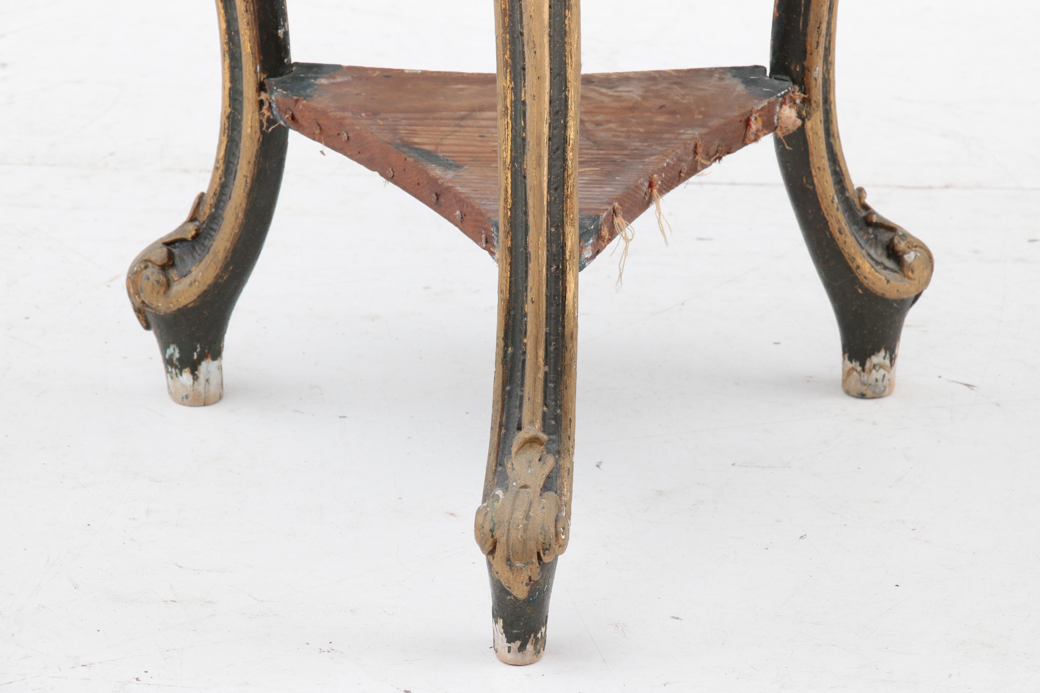 Victorian Giltwood and Green Painted Occasional Table