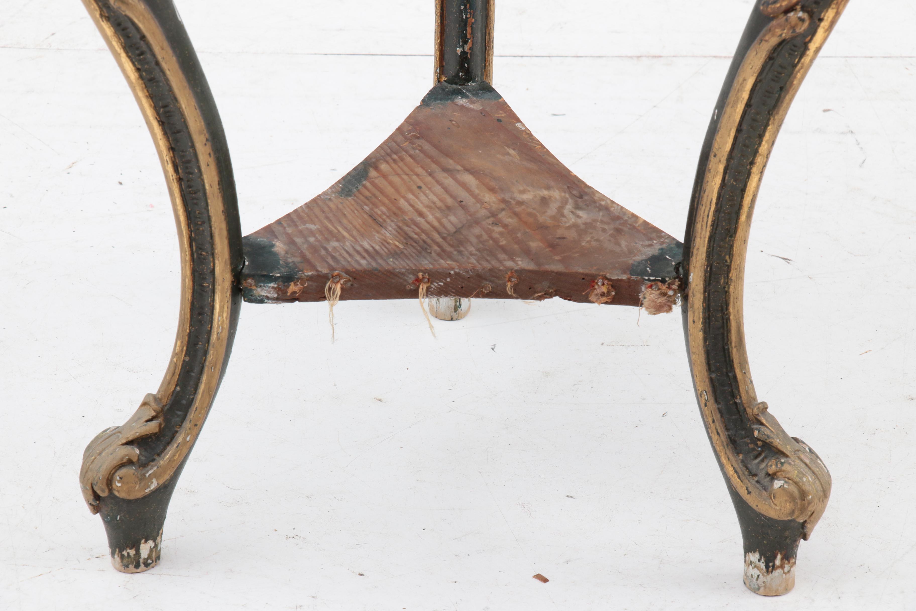 Victorian Giltwood and Green Painted Occasional Table