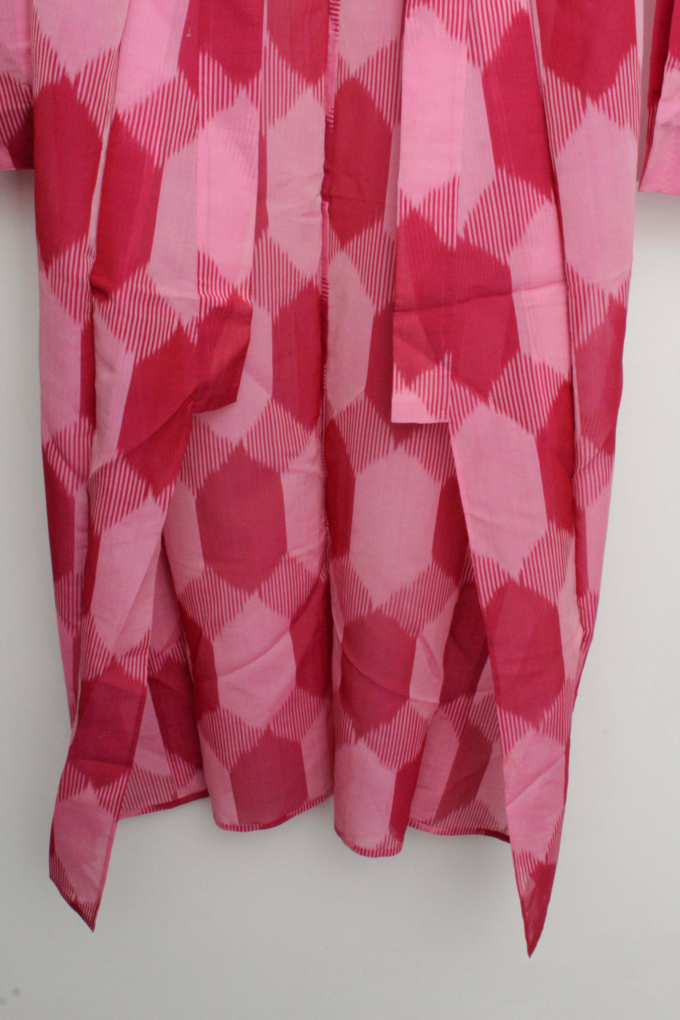 Circa 1910 Antique Handwoven Kasuri Ikat Silk and Hemp Kimono