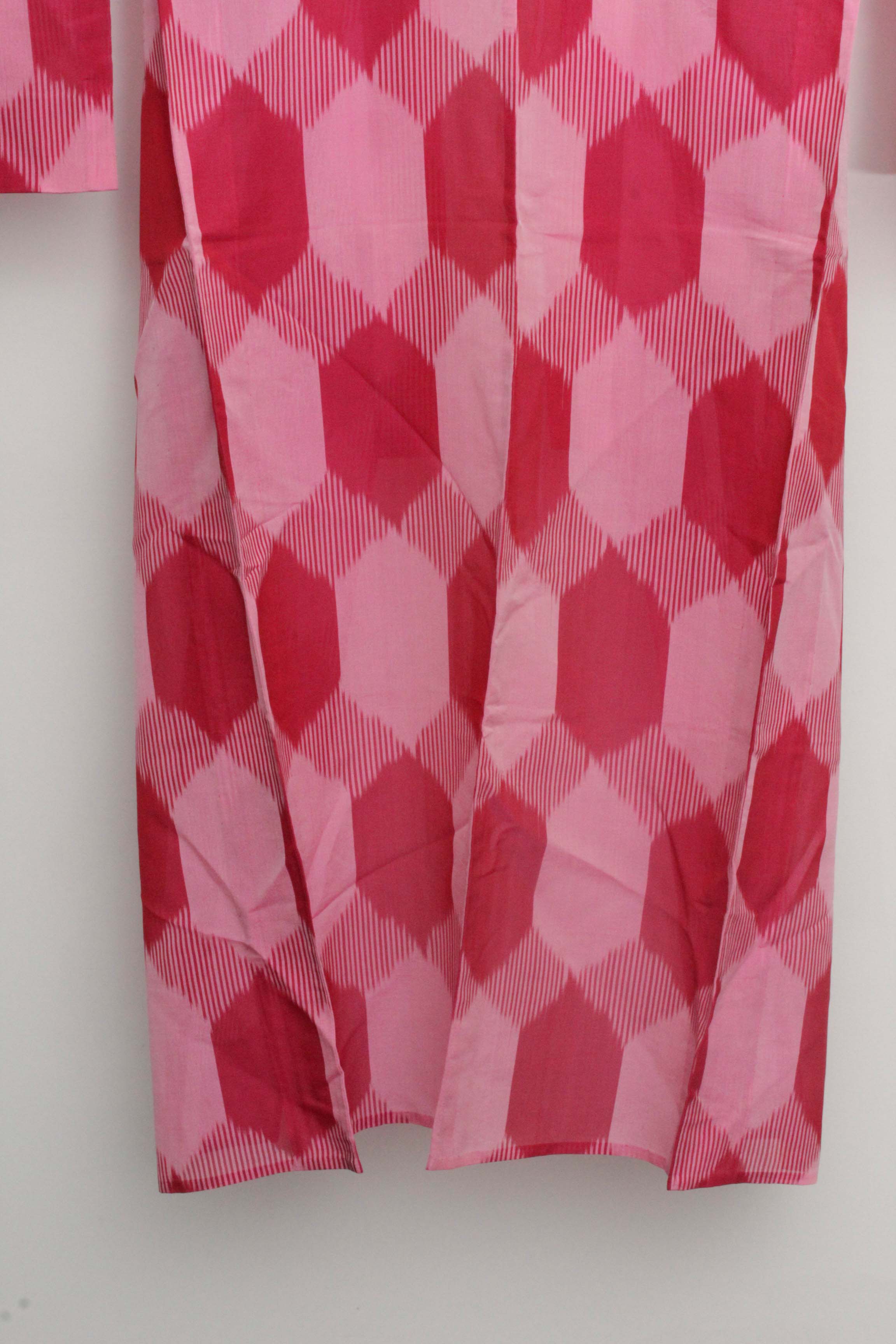 Circa 1910 Antique Handwoven Kasuri Ikat Silk and Hemp Kimono