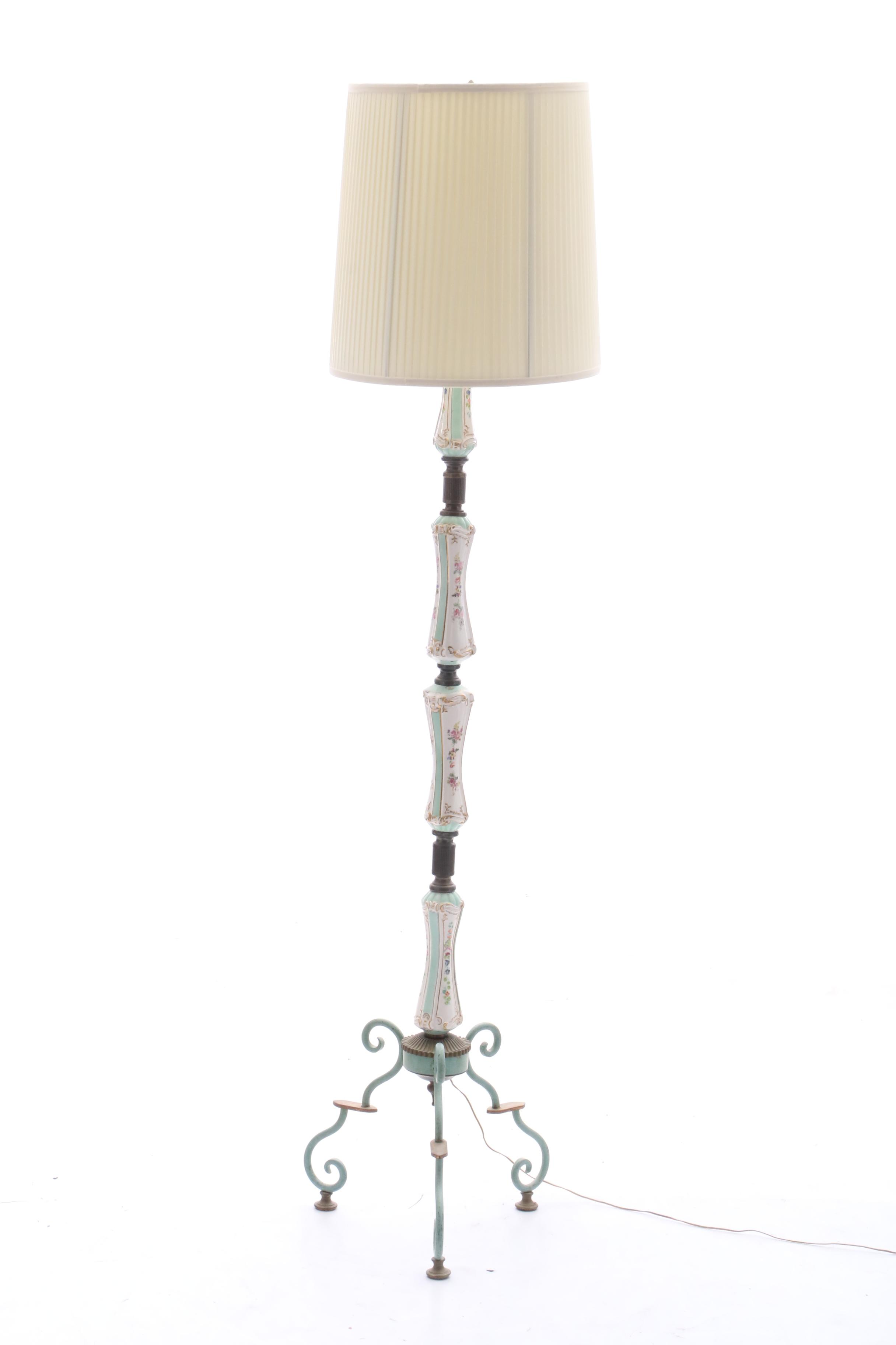 Hand-Painted Porcelain Floor Lamp