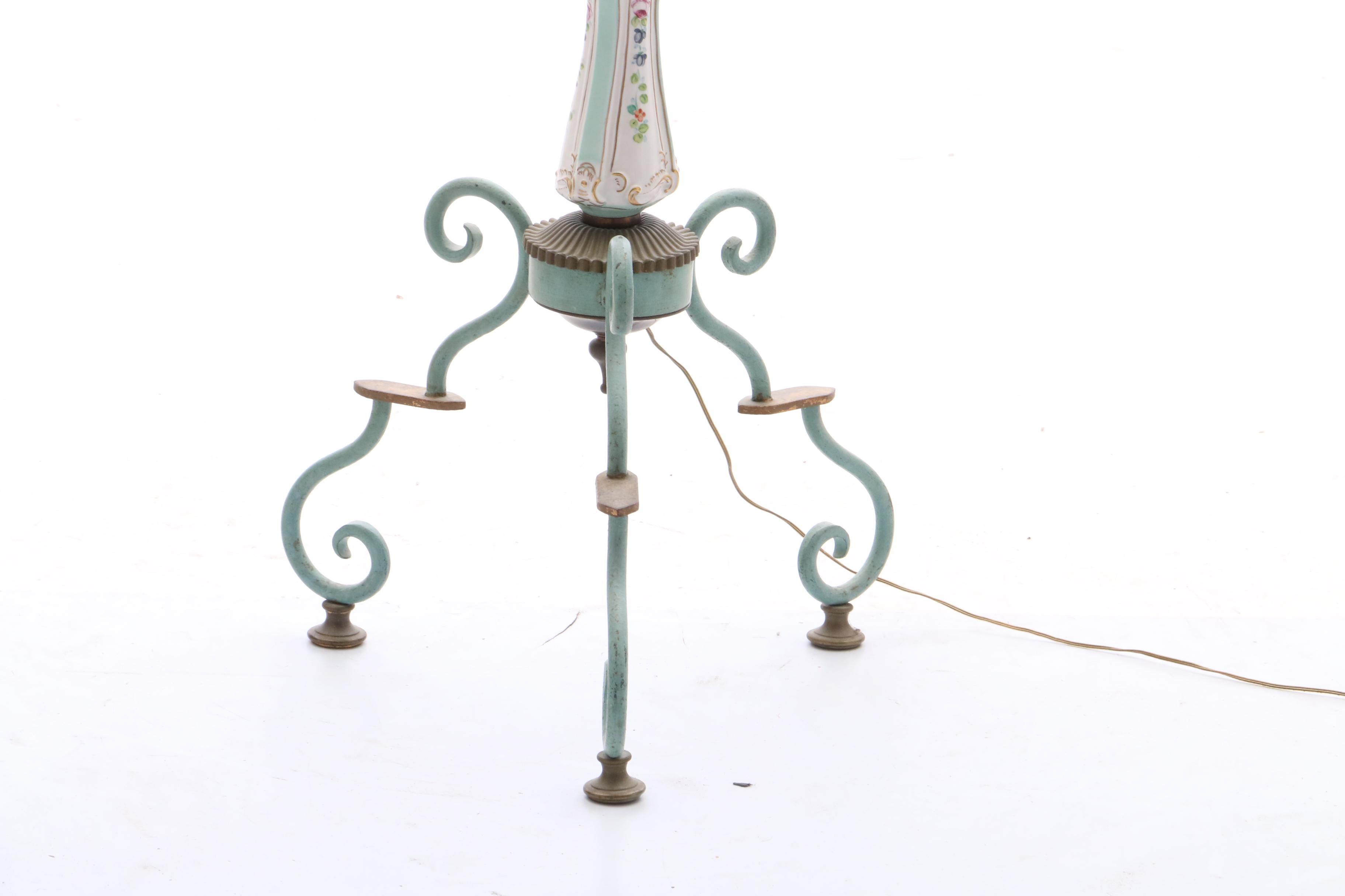 Hand-Painted Porcelain Floor Lamp