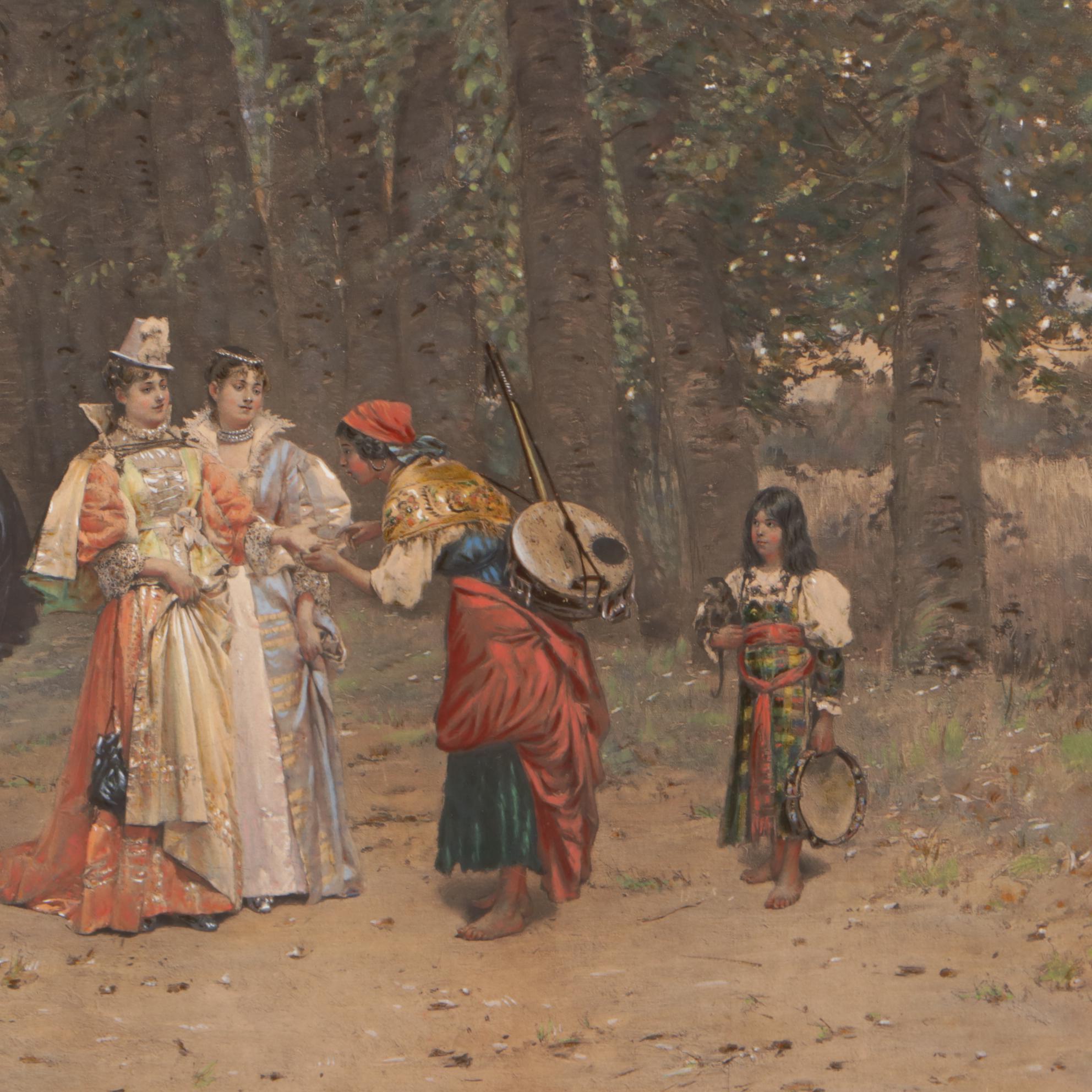 Antique Photogravure after Adrien Moreau "La Bonne Aventure"