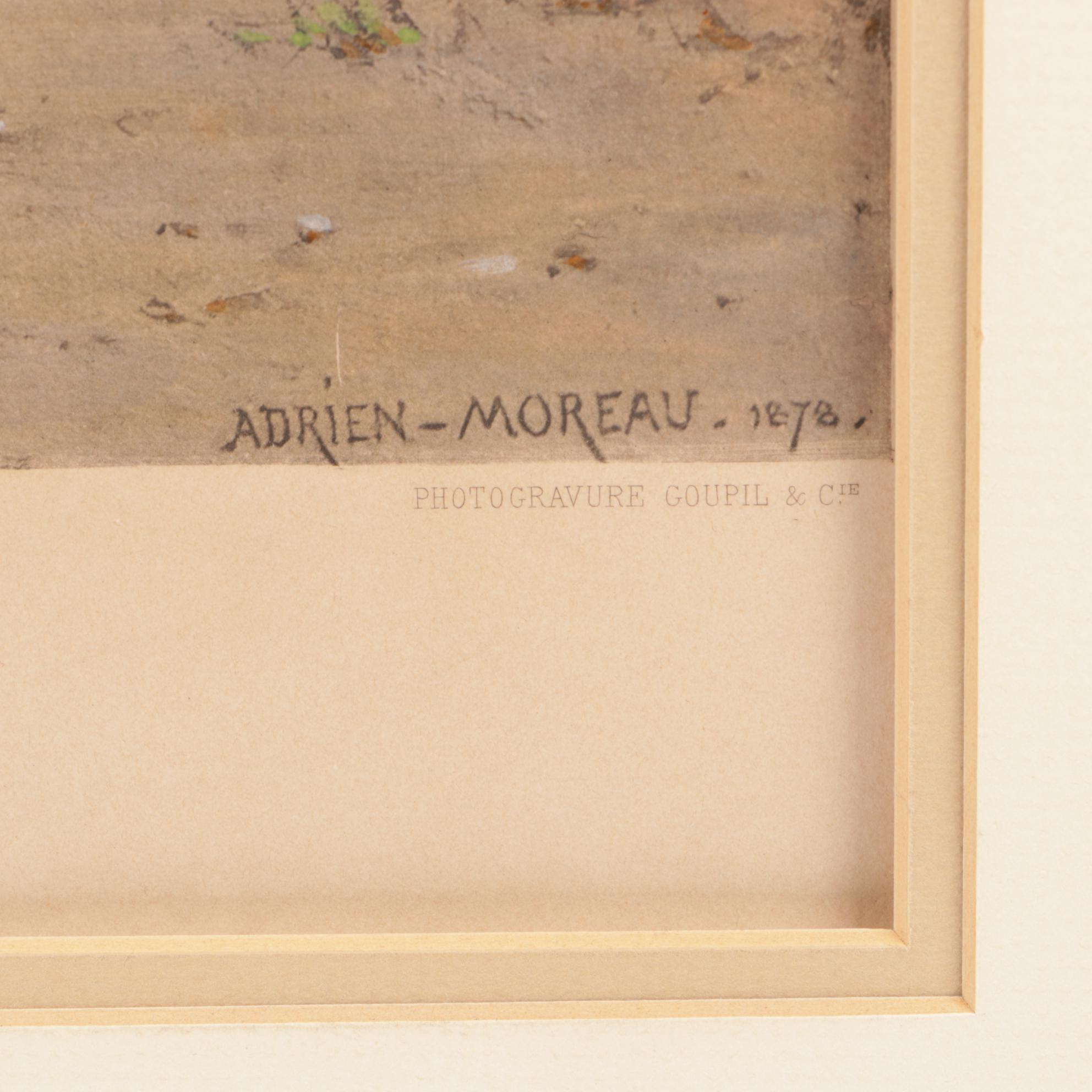 Antique Photogravure after Adrien Moreau "La Bonne Aventure"