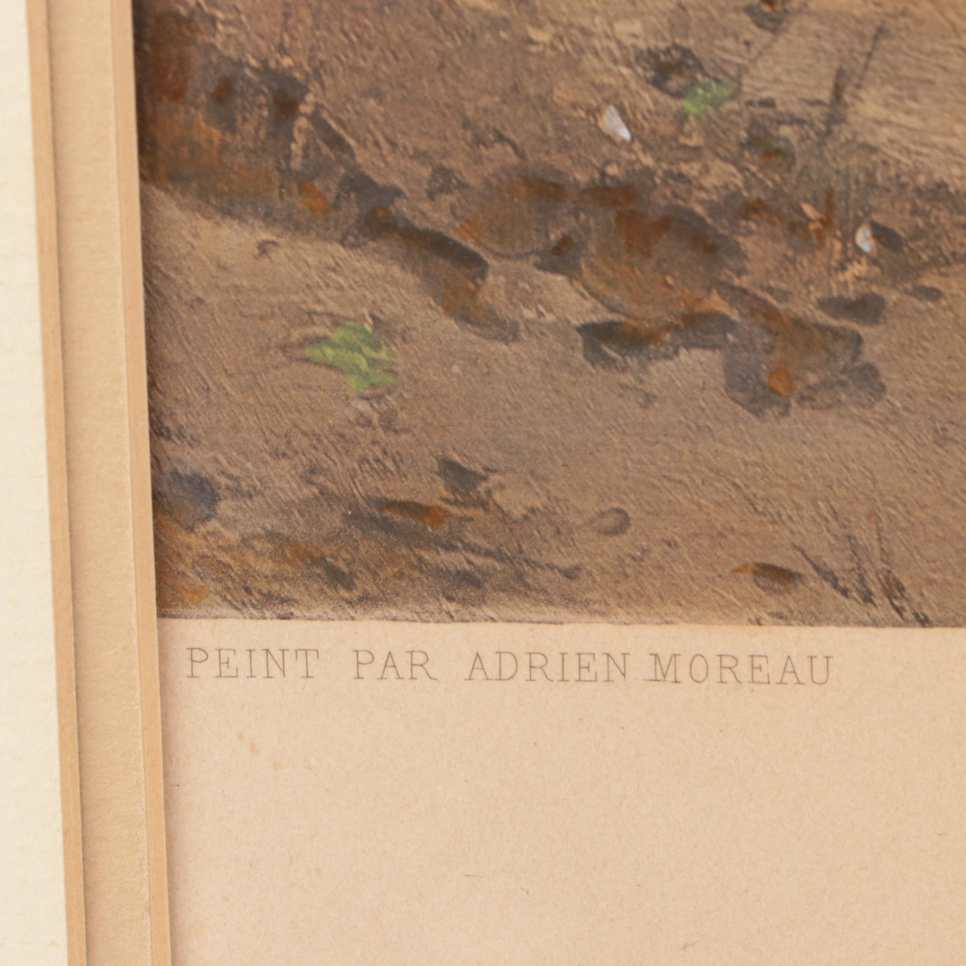 Antique Photogravure after Adrien Moreau "La Bonne Aventure"