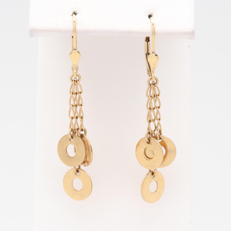 14K Yellow Gold Dangle Earrings