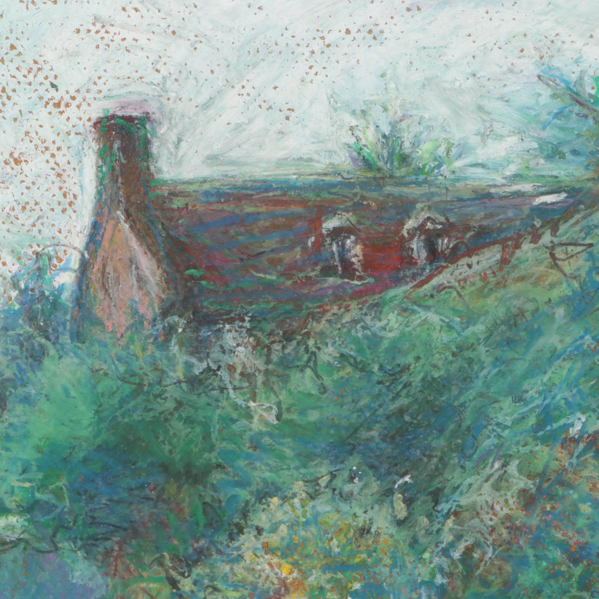 Ingrid Westberg Pastel Drawing of Cottage and Garden