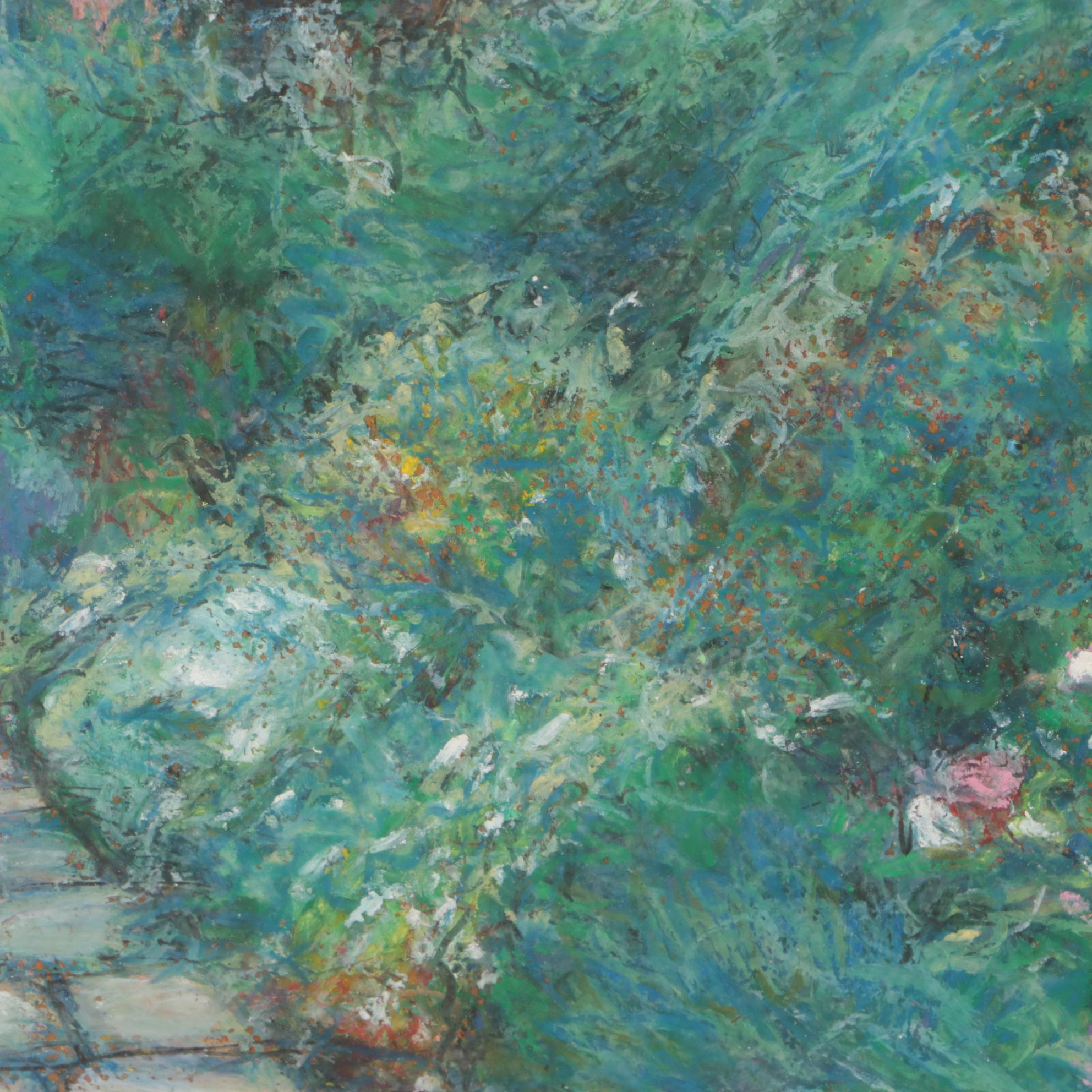 Ingrid Westberg Pastel Drawing of Cottage and Garden